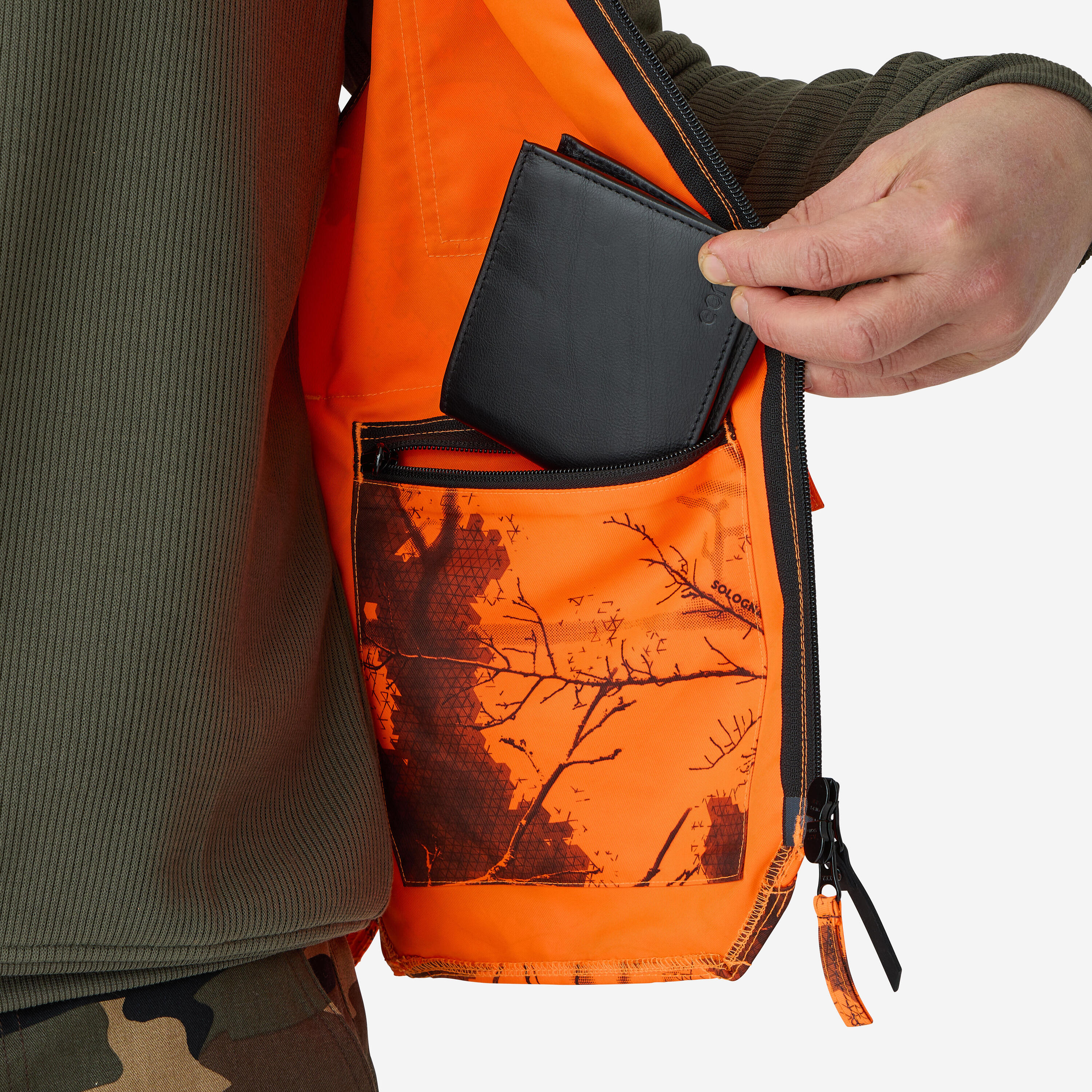 Jagdweste Camo Neon mit 12 Taschen 500 Treemetic 11/18