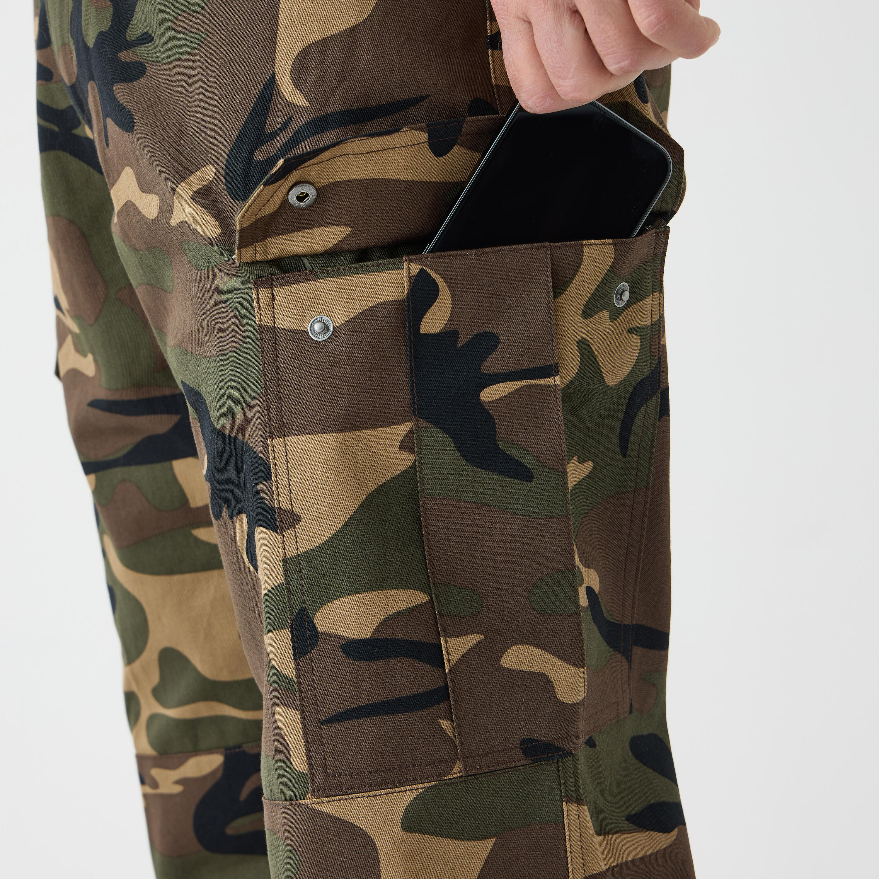 Stevige cargobroek Steppe 500 camouflage groen 4/5