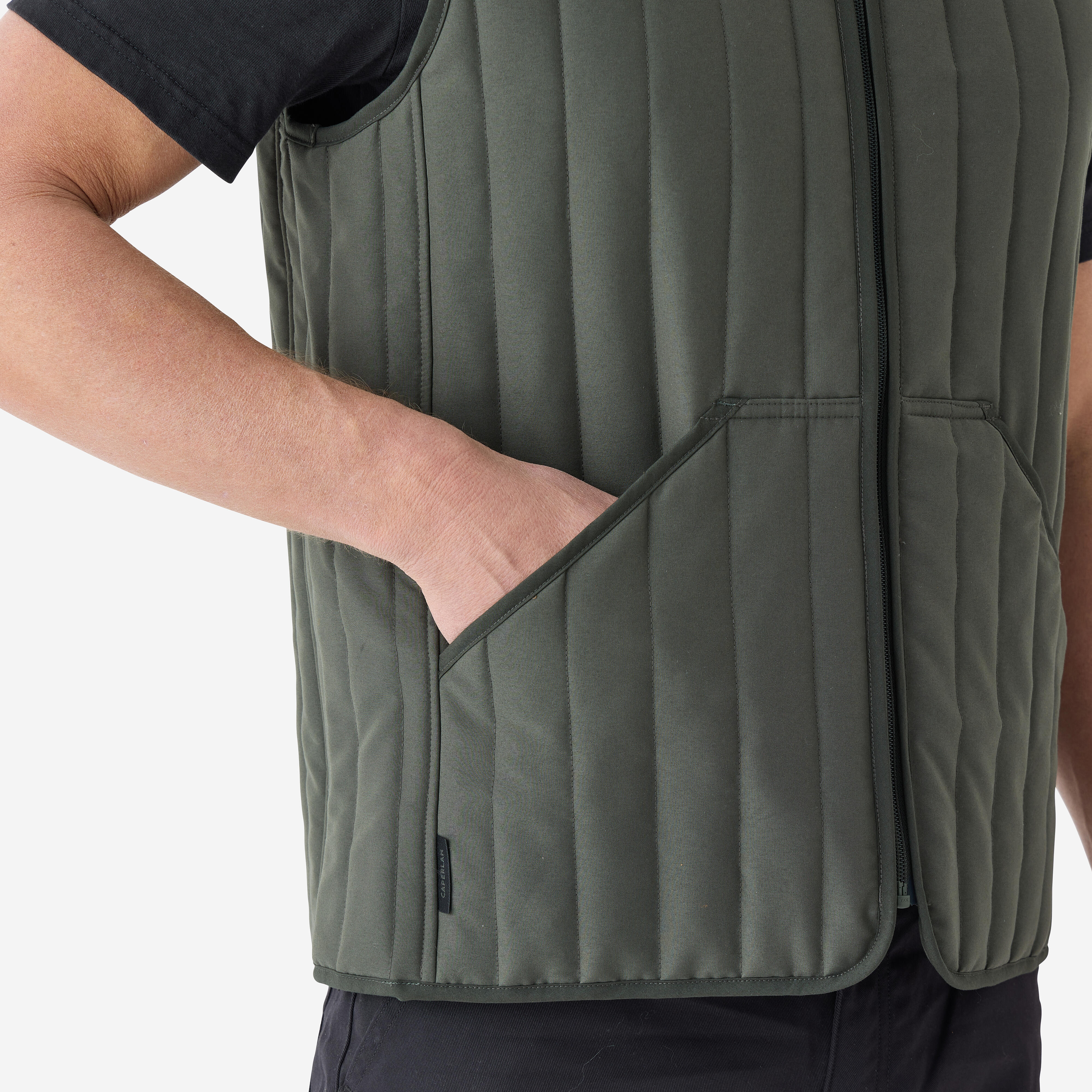 Reversible quilted vest 100, green
