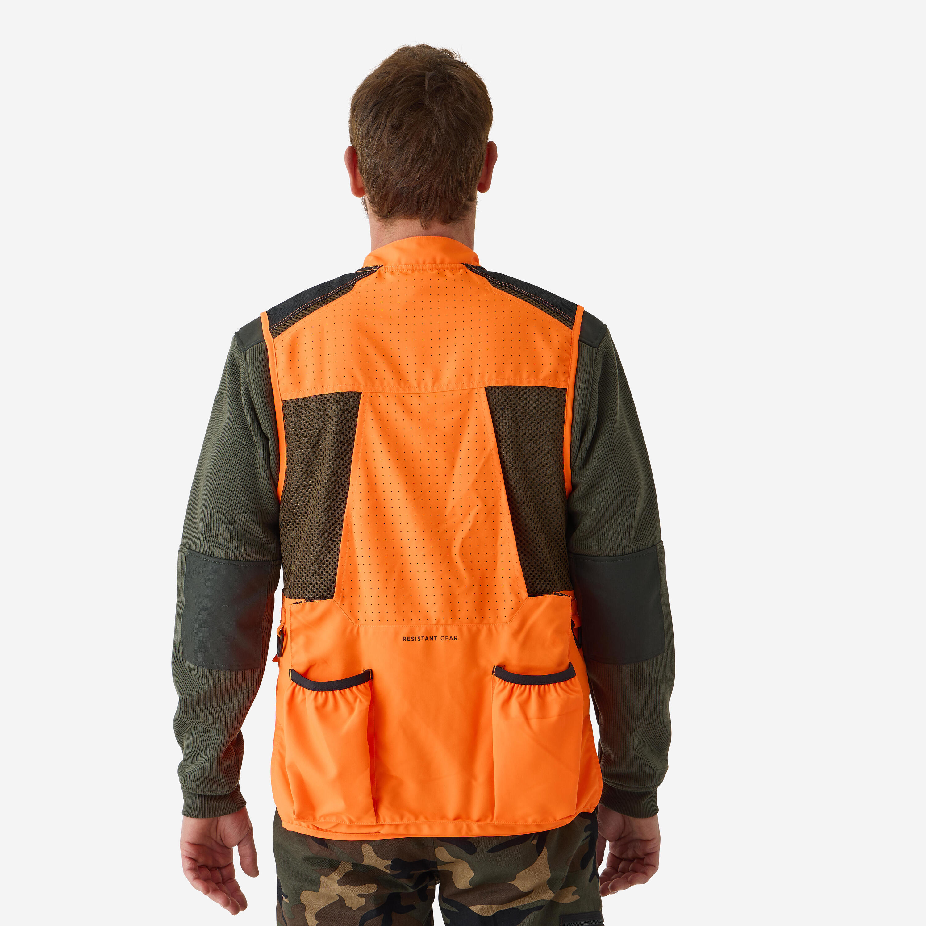 Seconde vie - Gilet chasse respirant homme 520 orange fluo 11/19