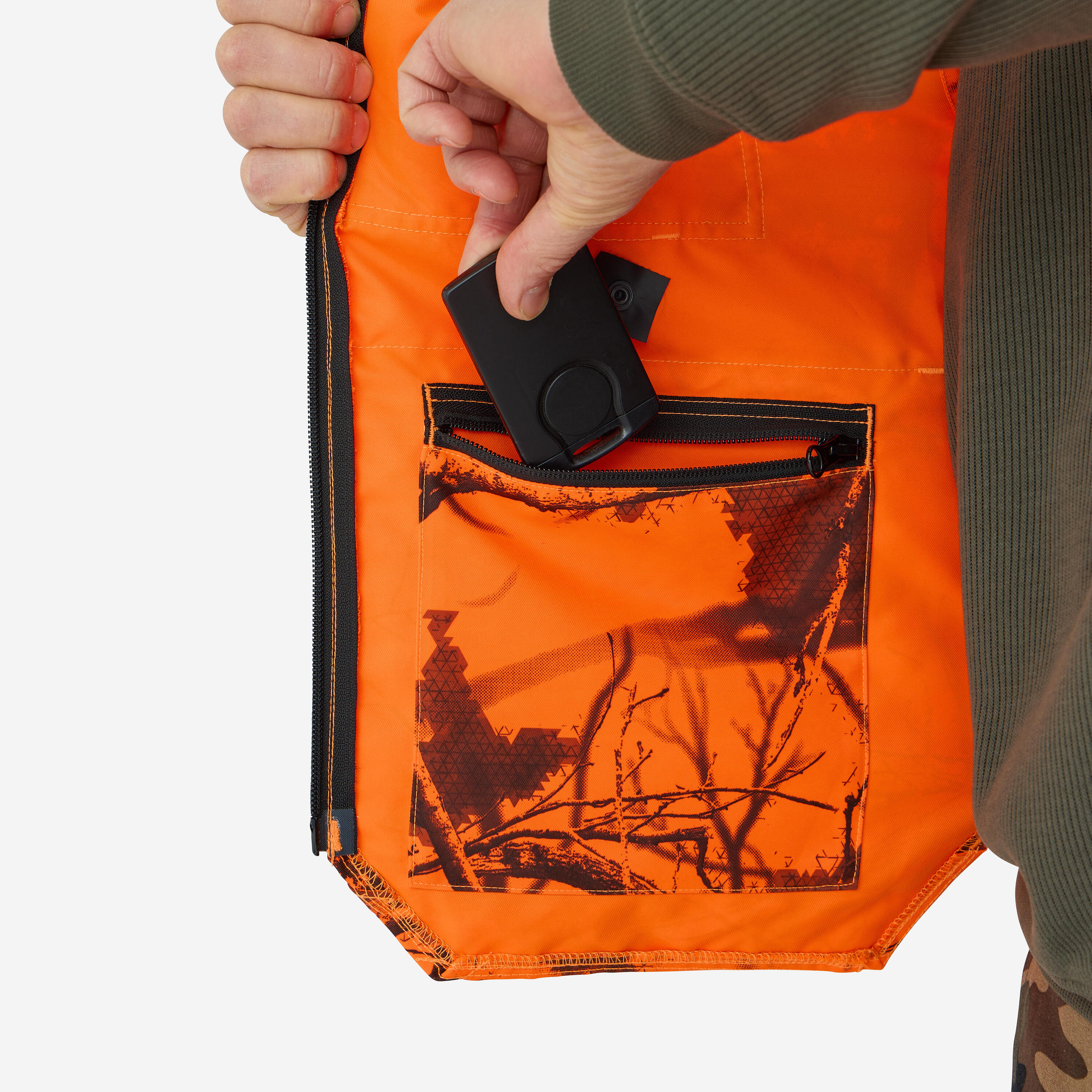 Jagdweste Camo Neon mit 12 Taschen 500 Treemetic 12/18