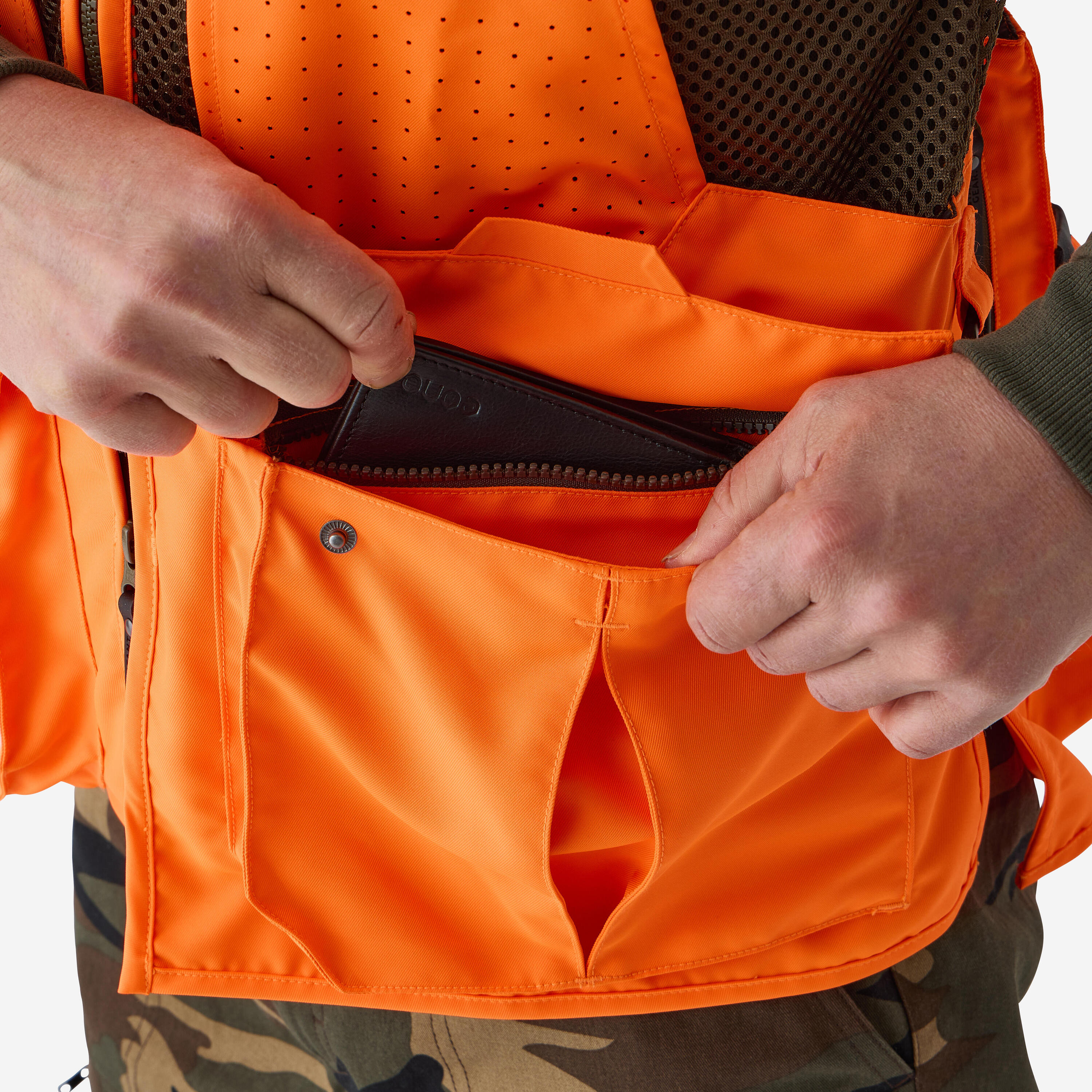 Seconde vie - Gilet chasse respirant homme 520 orange fluo 8/19