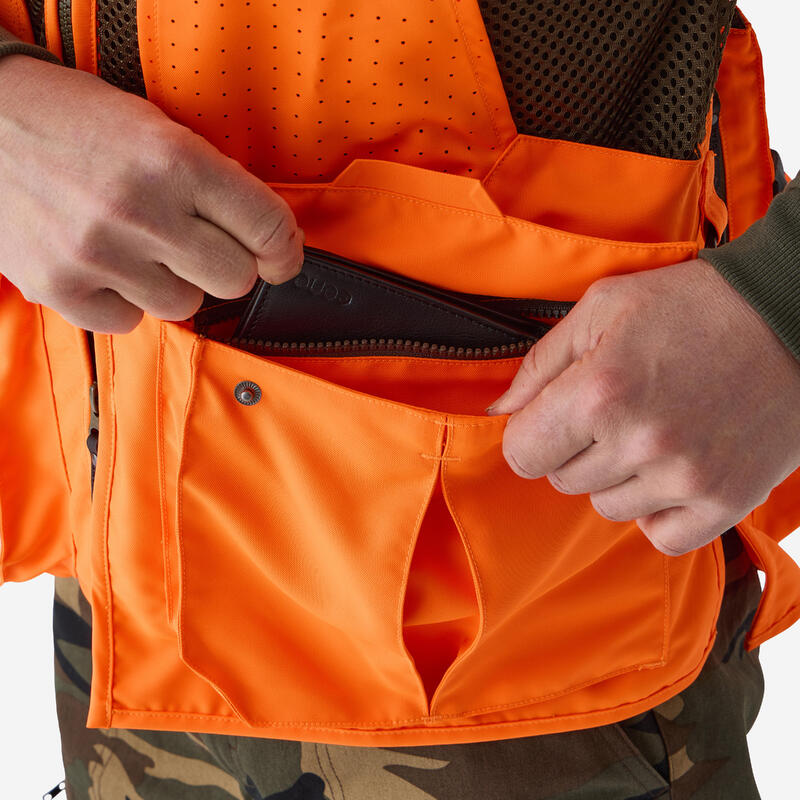 Gilet chasse respirant homme 520 orange fluo