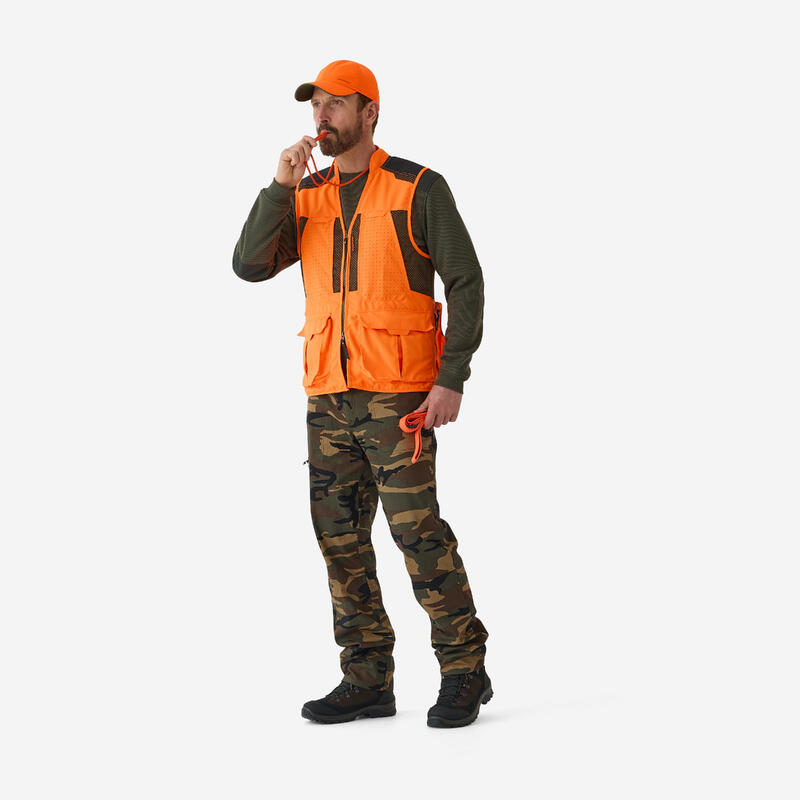 Gilet chasse respirant homme 520 orange fluo