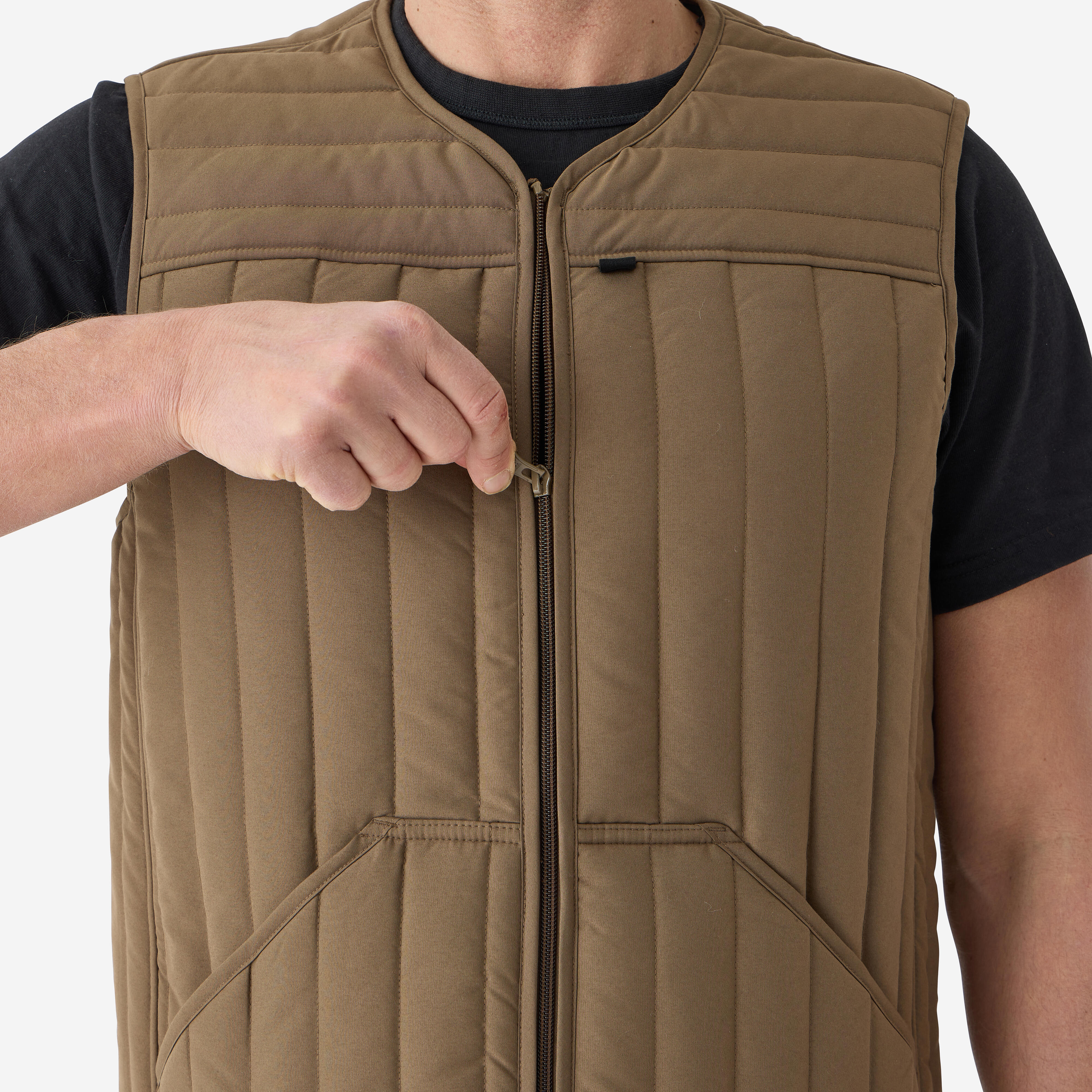 Quilted vest 100, beige
