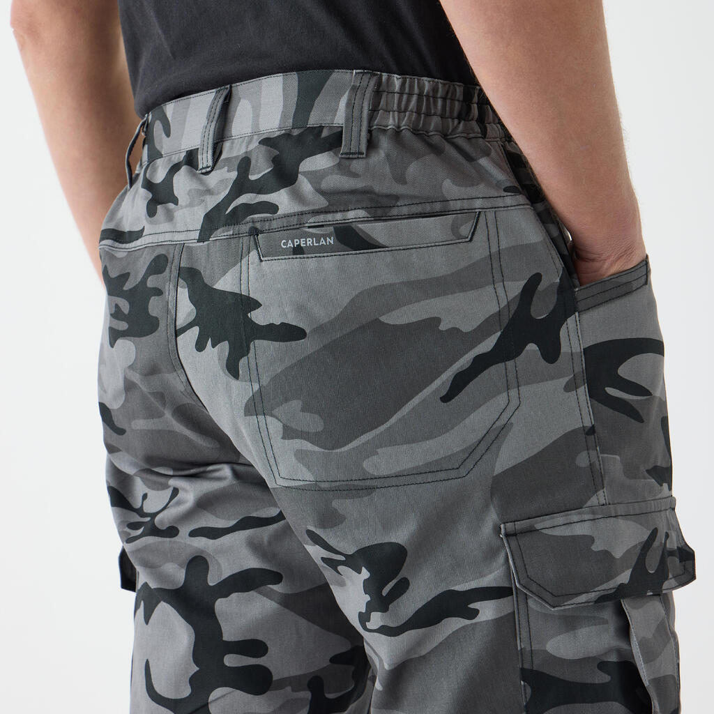 Kamuflažno crne muške pantalone CARGO STEPPE 500