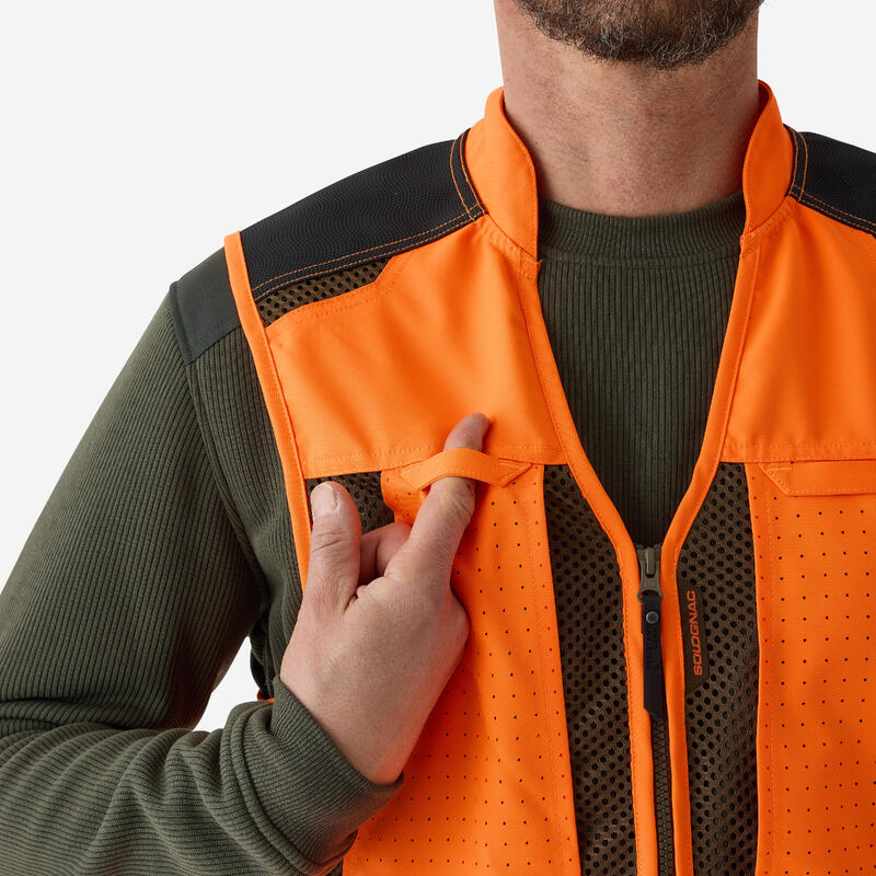 Gilet chasse respirant homme 520 orange fluo