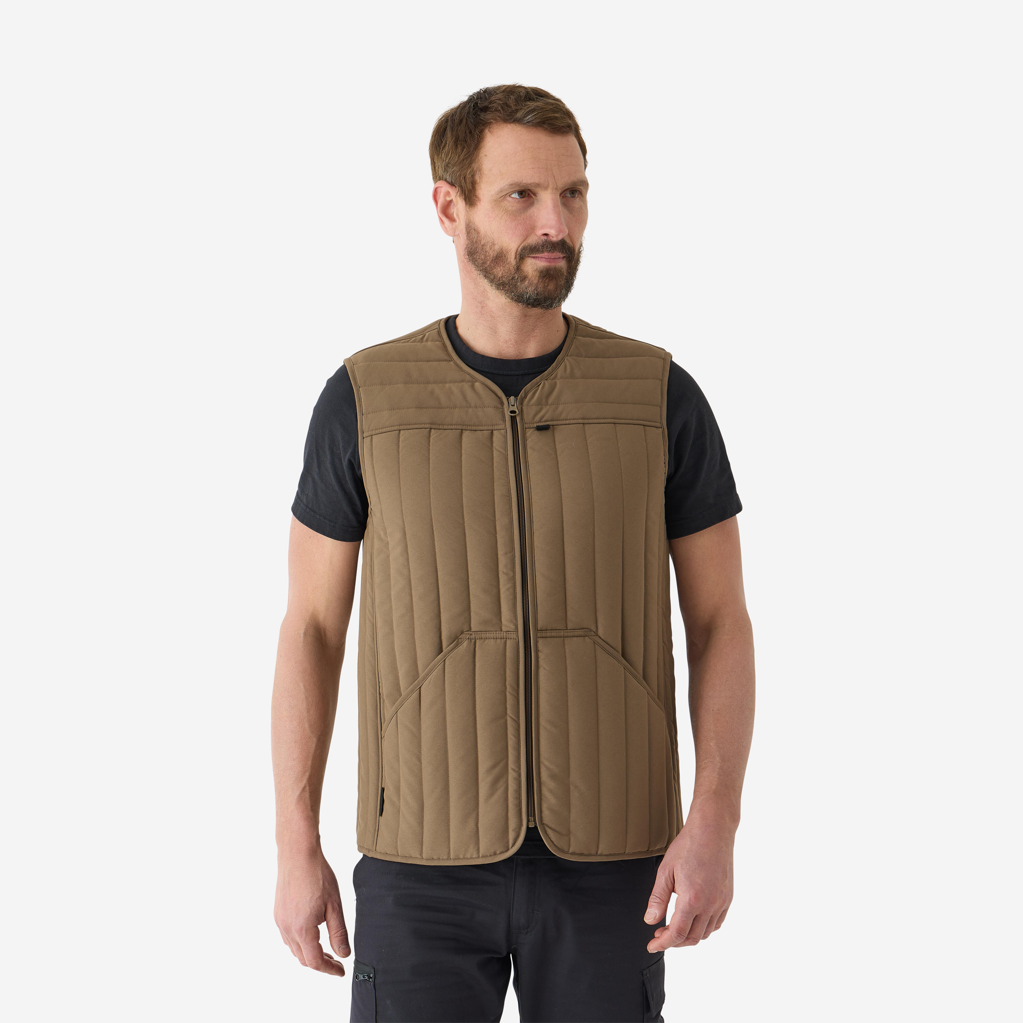 Quilted vest 100, beige