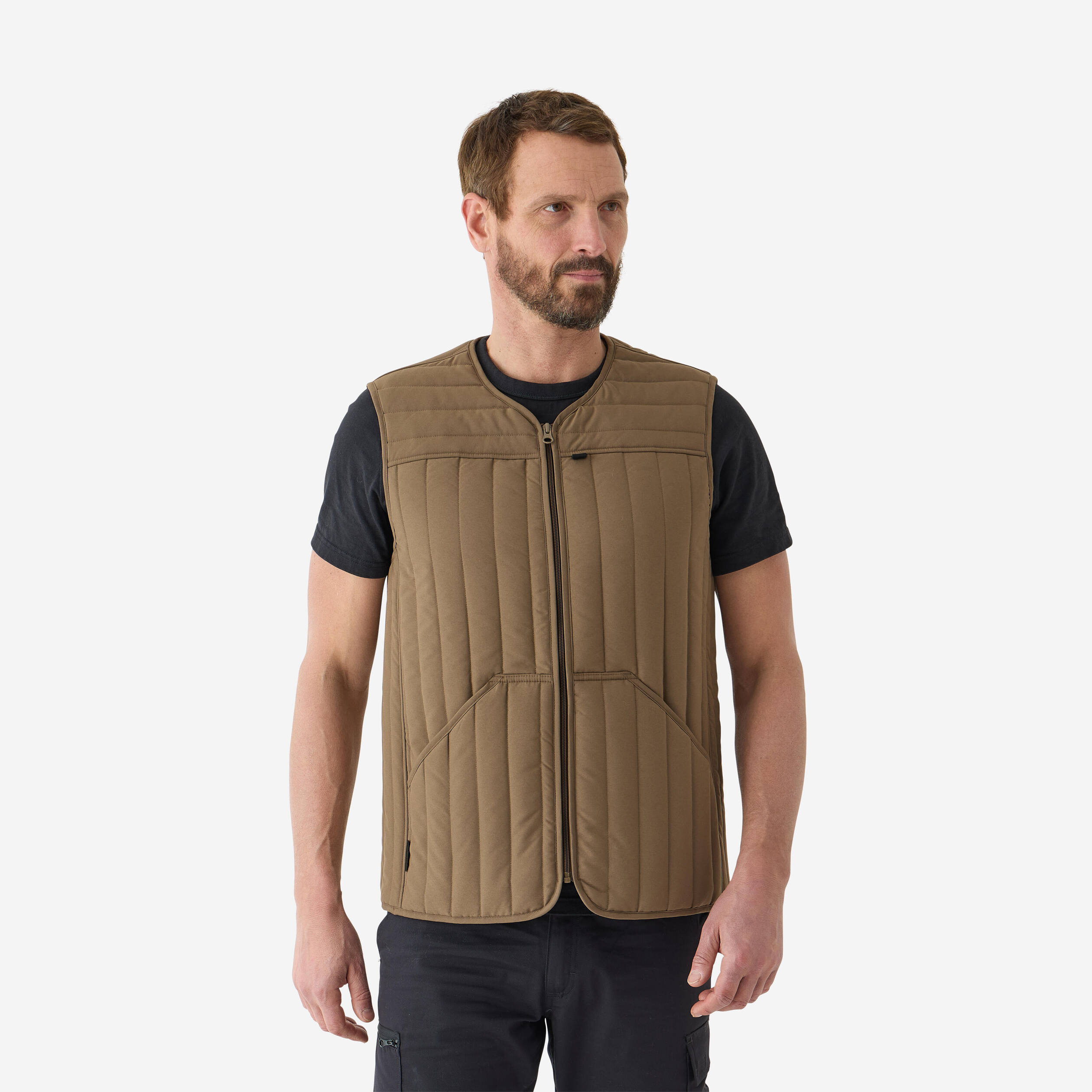 Quilted vest 100, beige