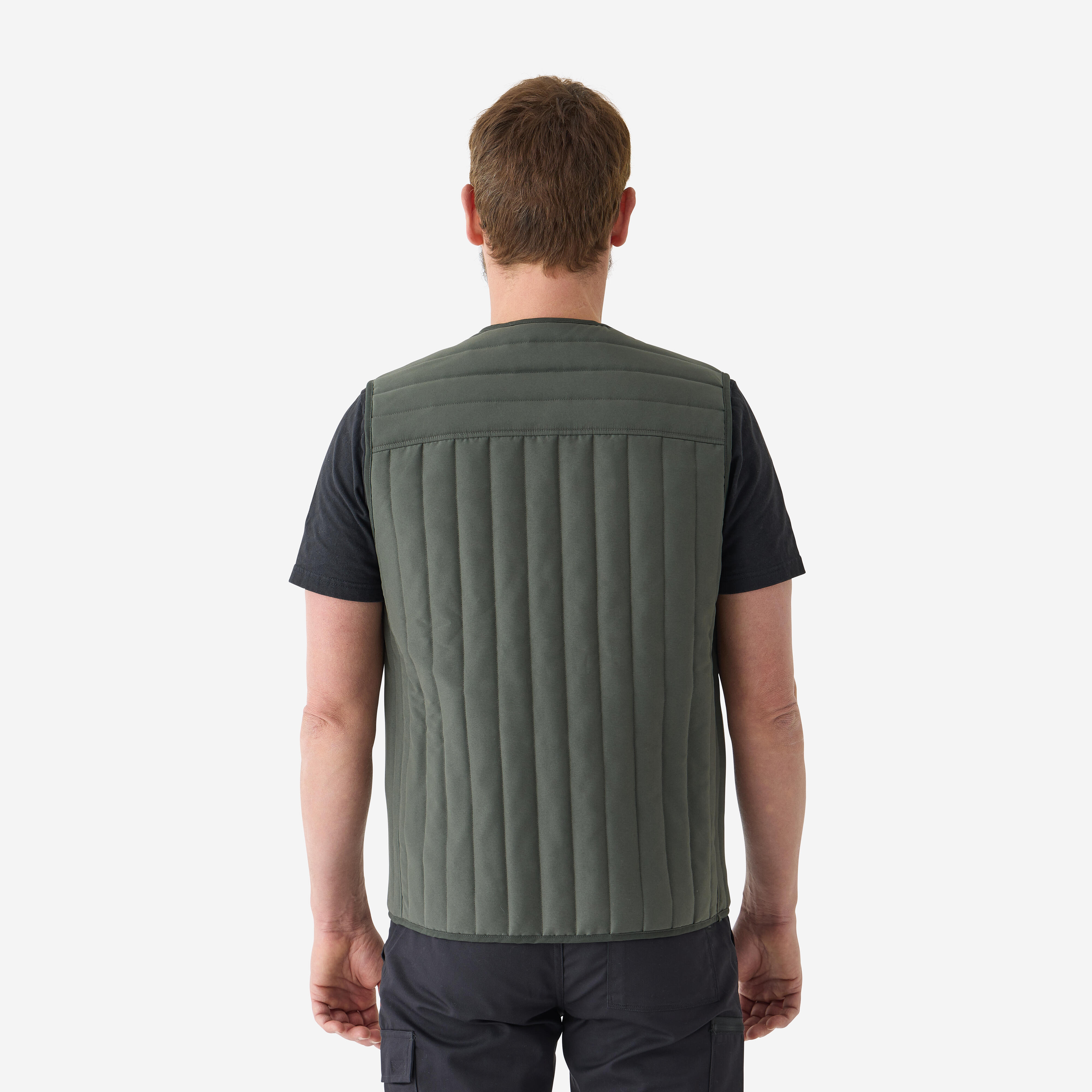 Reversible quilted vest 100, green