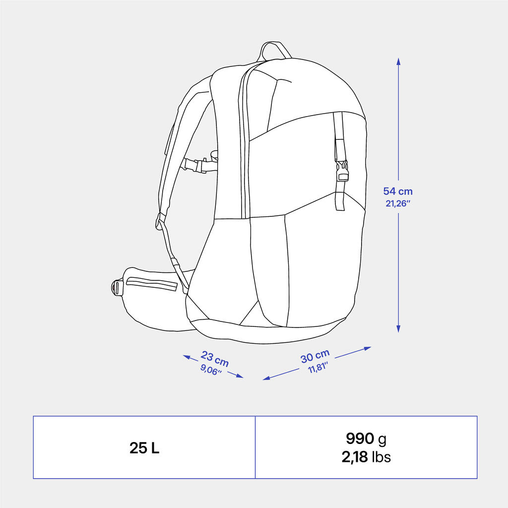 Sac à dos de randonnée 25L, MH500 bleu
