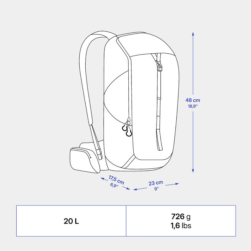 Outdoor Sırt Çantası - 20 L - Siyah - MH100