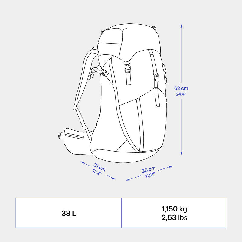 Rucsac Drumeție la Munte MH500 38L Kaki