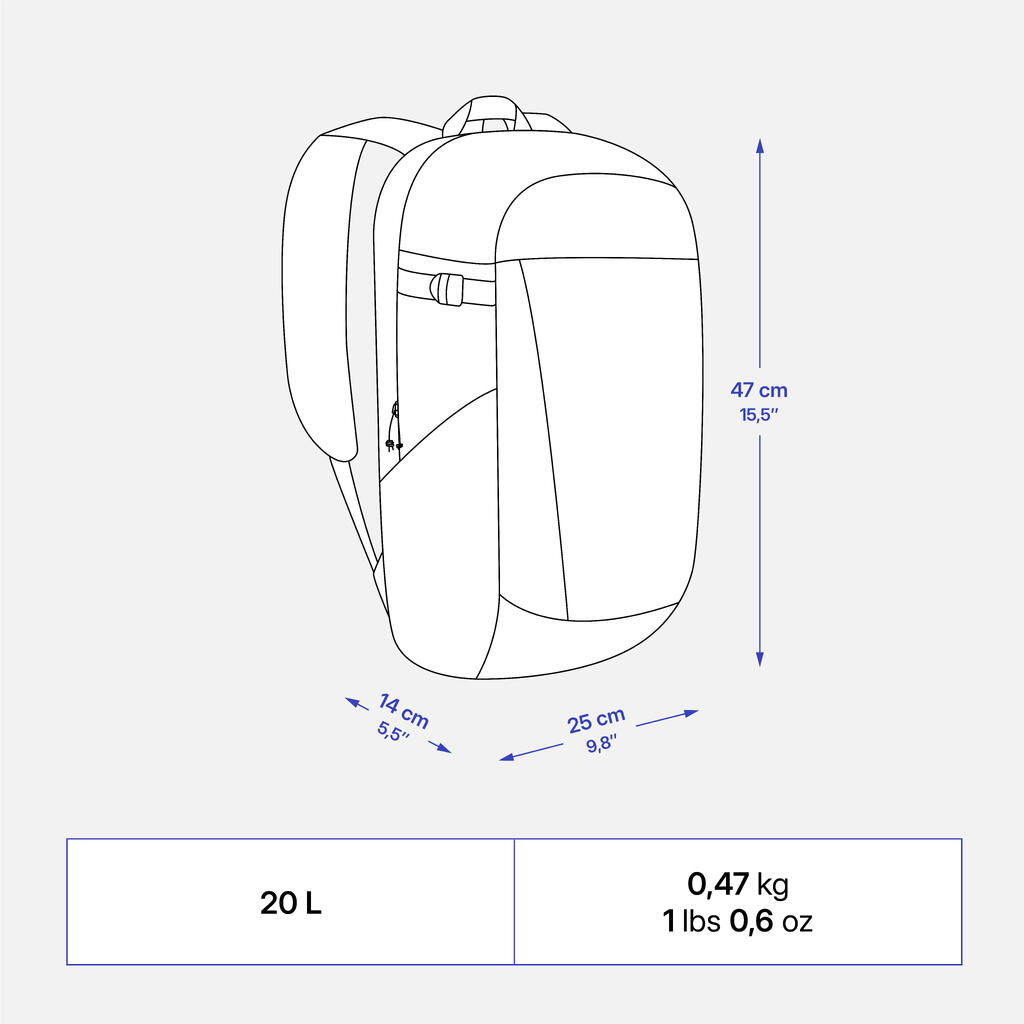 Mochila de senderismo de 20 L verde cedro NH100 Arpenaz