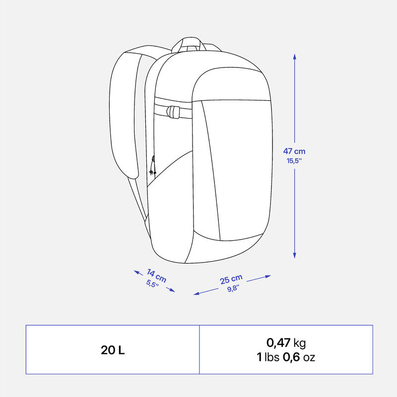 Mochila de senderismo 20L - NH100 Arpenaz verde cedro