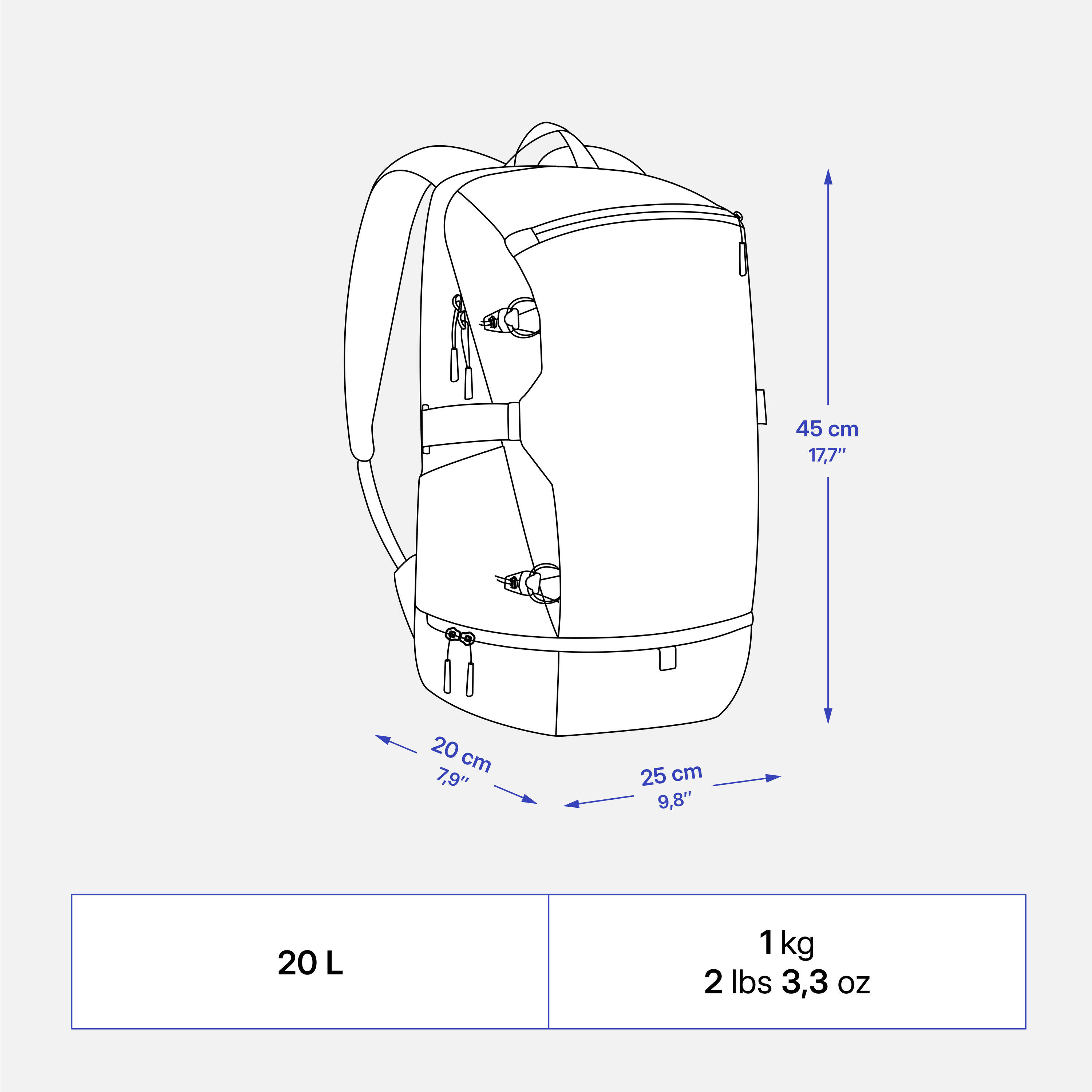 Arpenaz 500 20L insulated hiking backpack - Ice blue -  4
