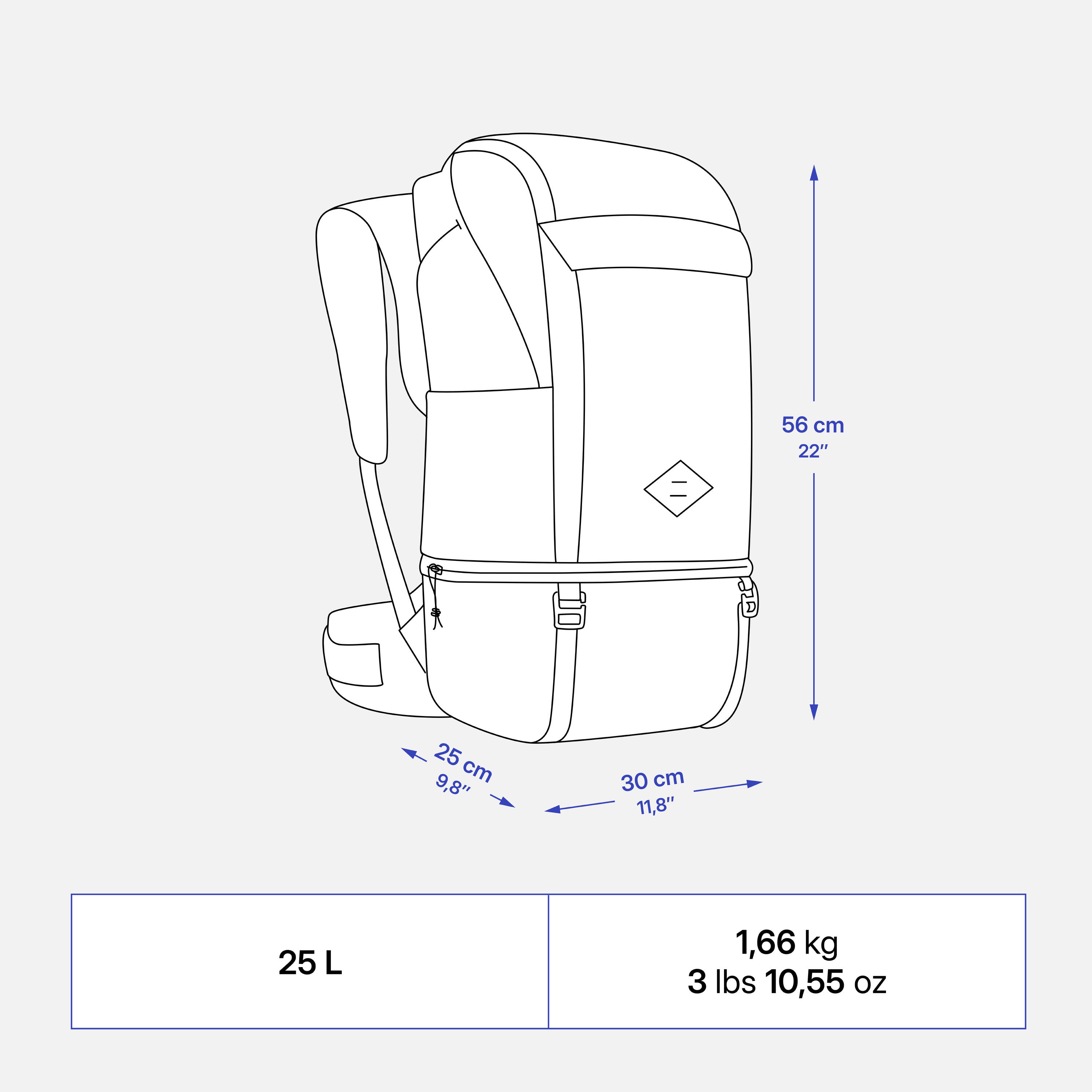 Insulated Comfort Hiking Backpack 25 L, Arpenaz 900 - Ice -  4