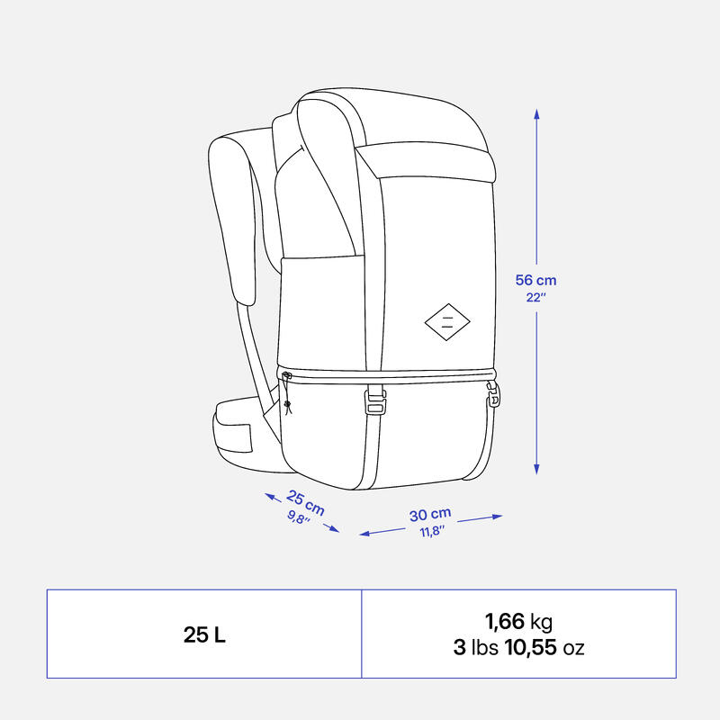 Rucsac de drumeție termic confort 25L, Arpenaz 900 Ice gri