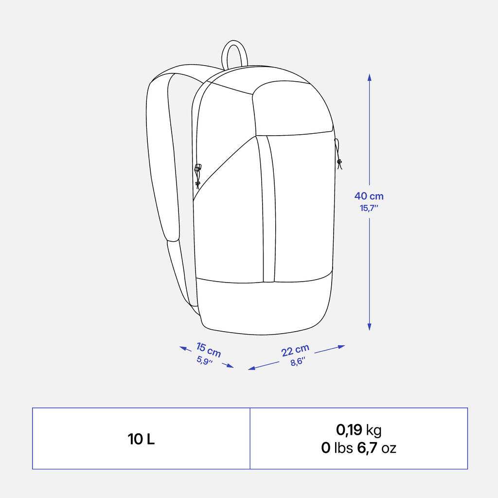MOCHILA DE SENDERISMO 10L NH100 ARPENAZ VERDE