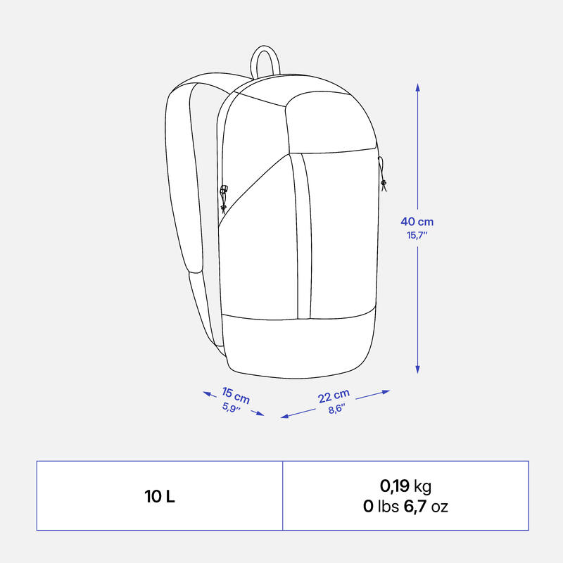 Sac à dos de randonnée 10L, NH100 Arpenaz bleu
