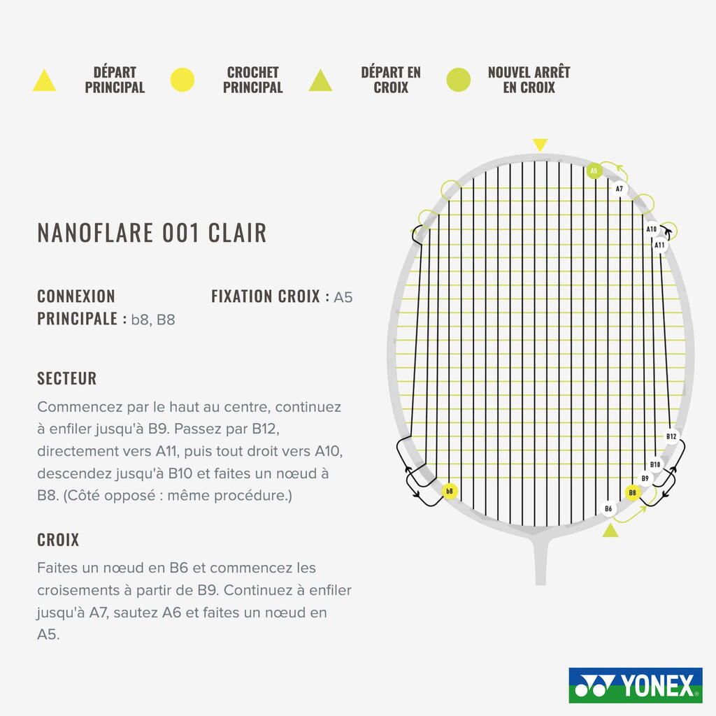 Reket za badminton NANOFLARE 001 CLEAR