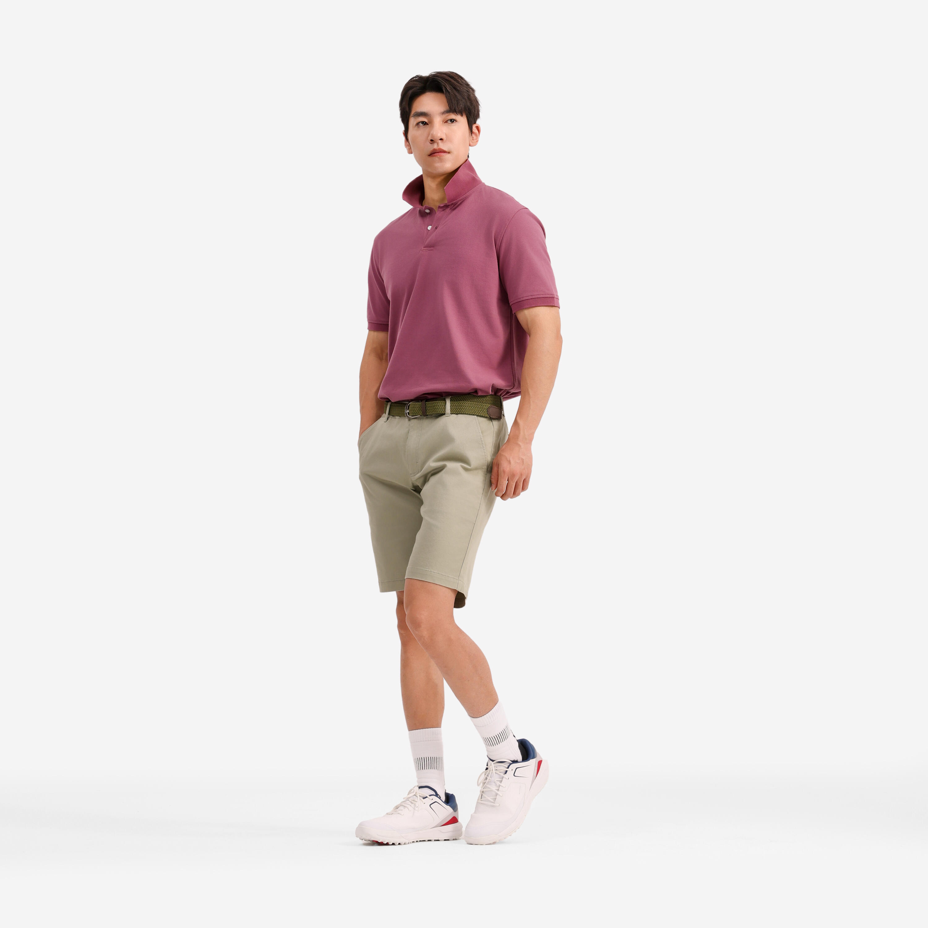 Polo golf uomo MW 500 rosa scuro 13/27