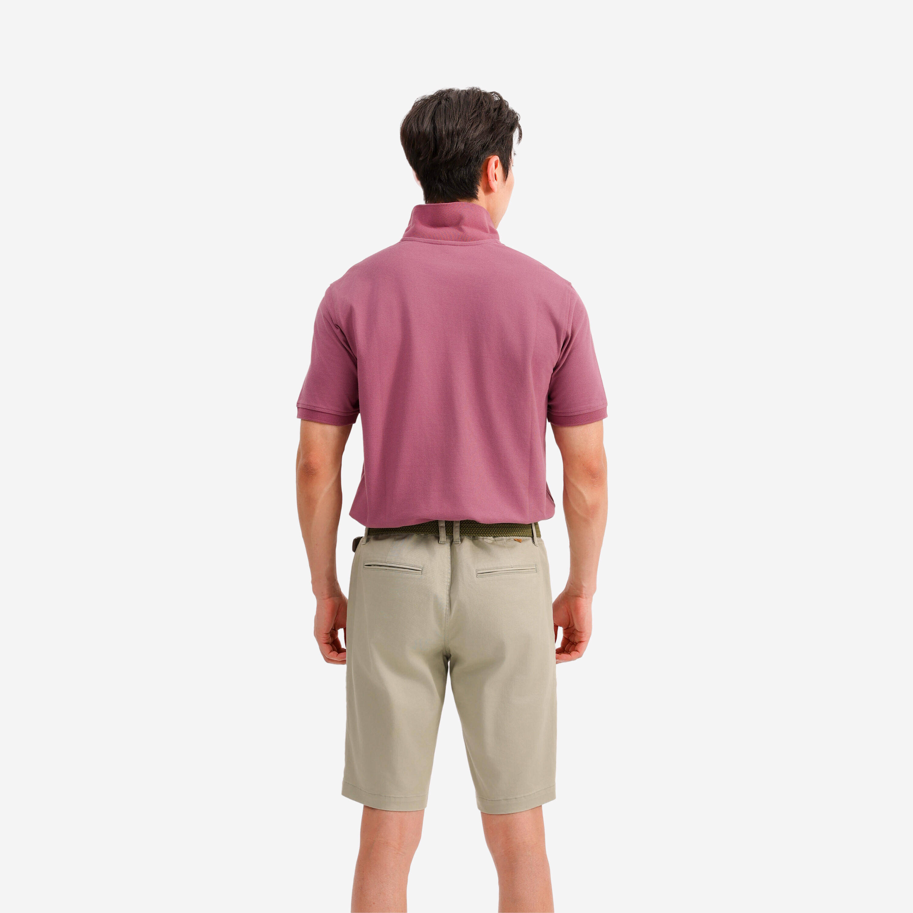 Men’s golf cotton and polyester short-sleeved polo shirt - MW500 dark pink -  4