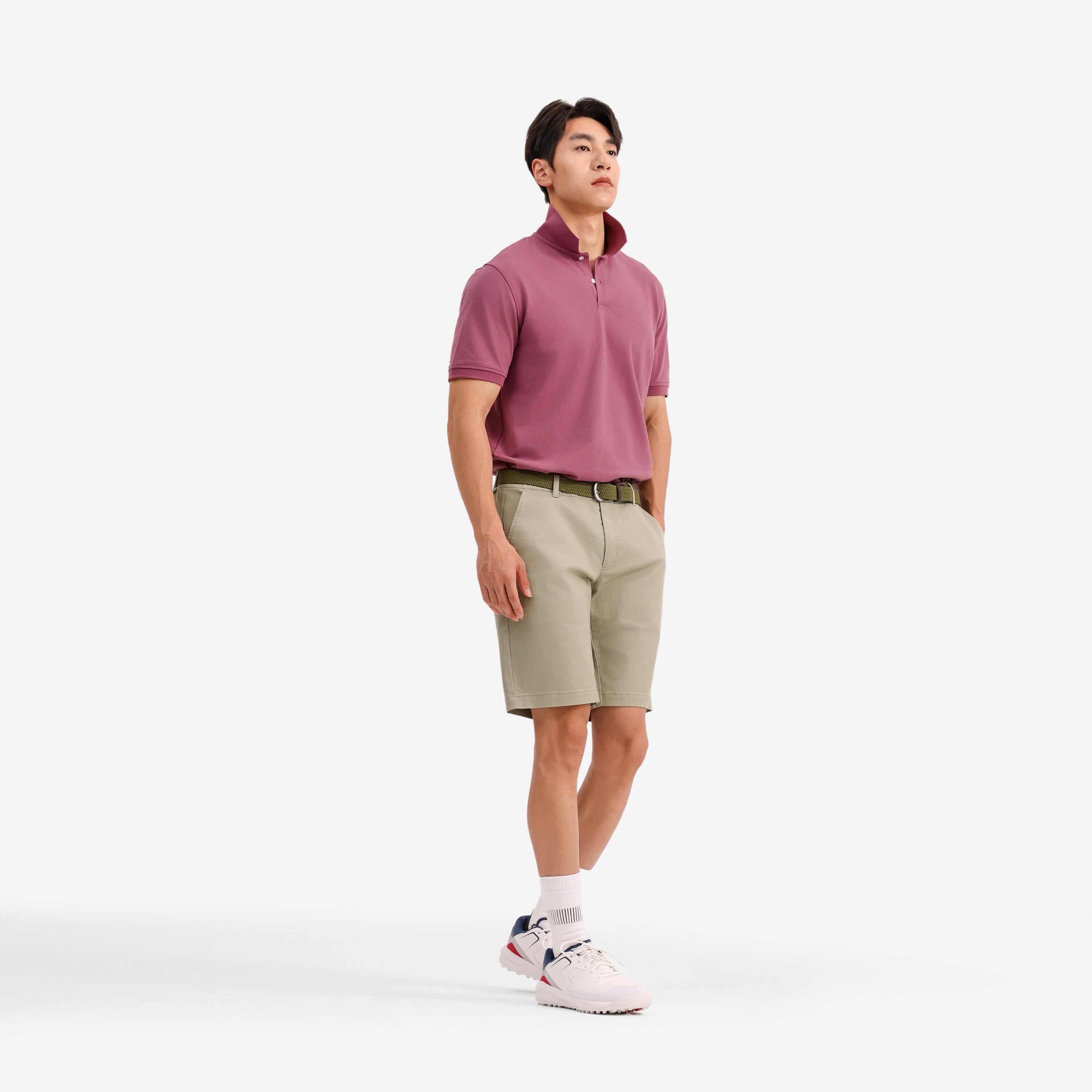Polo golf uomo MW 500 rosa scuro 9/27