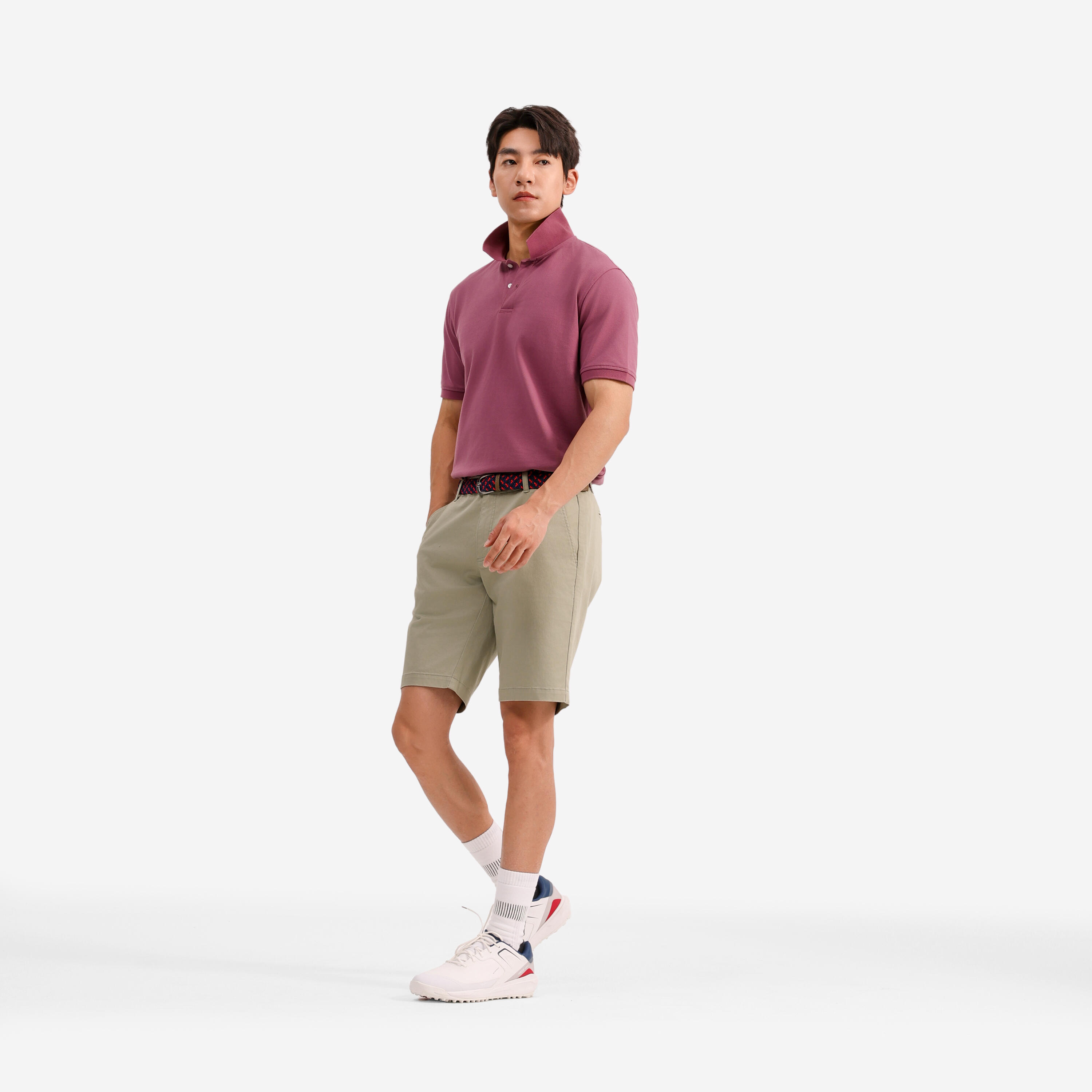 Polo golf uomo MW 500 rosa scuro 10/27