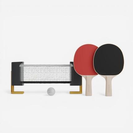 Set filet de ping pong rollnet petites surfaces + 2 raquettes PPR100 + 2 balles
