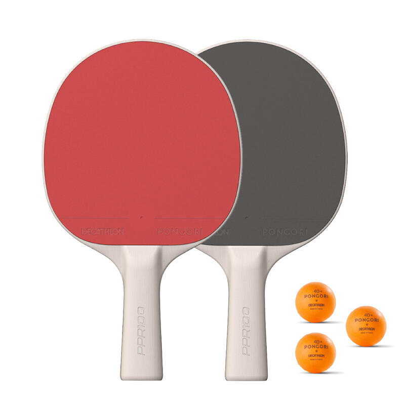 Set de 2 palete rezistente + 3 mingi de tenis de masă - set ppr 100