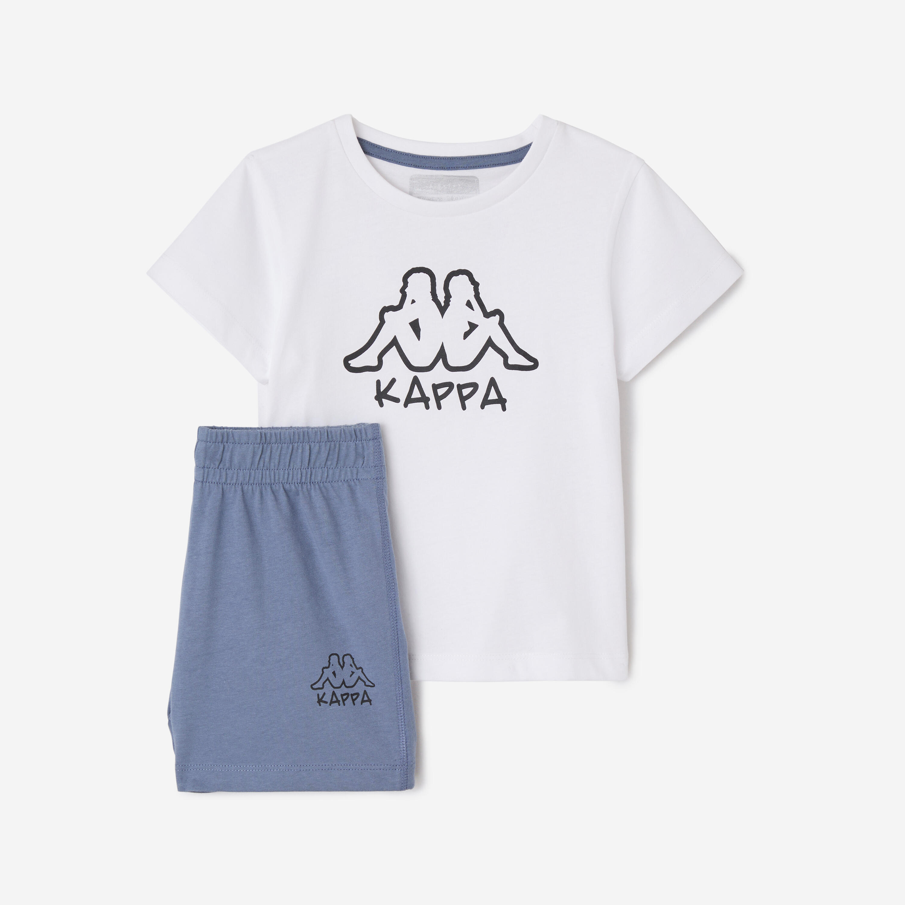 KAPPA Kids sport outfit T-shirt en korte broek - wit/grijs