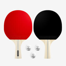 SET 2 RAQUETTES TTR 50 POLYVALENTES 2* LOISIR + BALLES