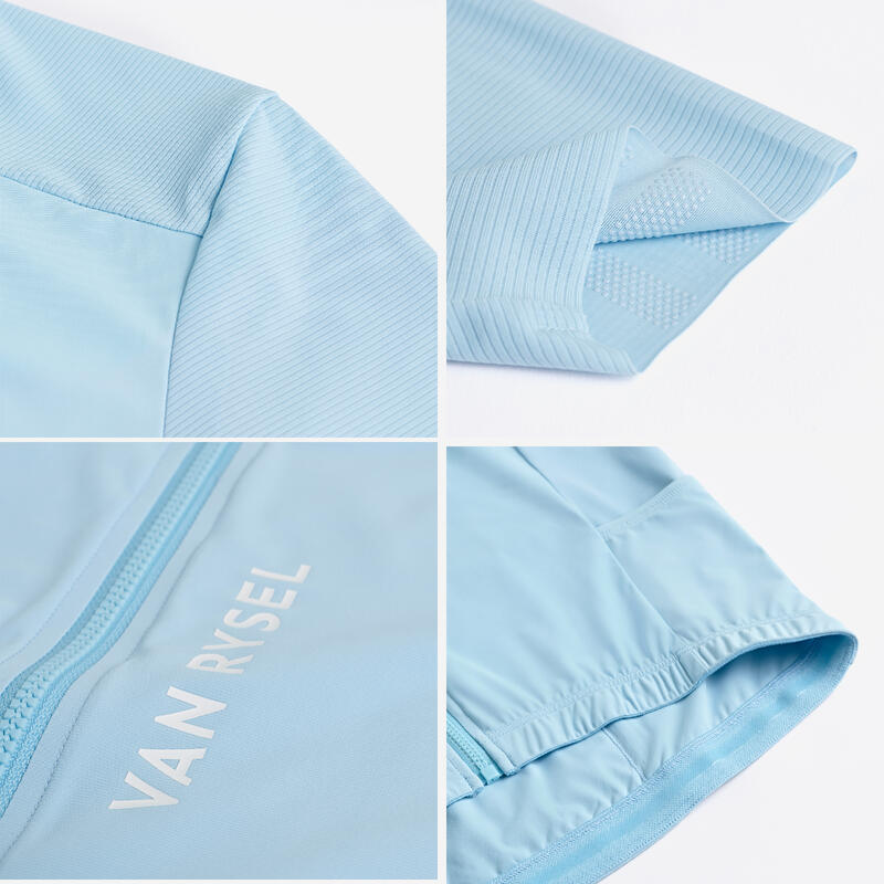 Maillot de vélo route manches courtes été unisexe - RACER 2 bleu