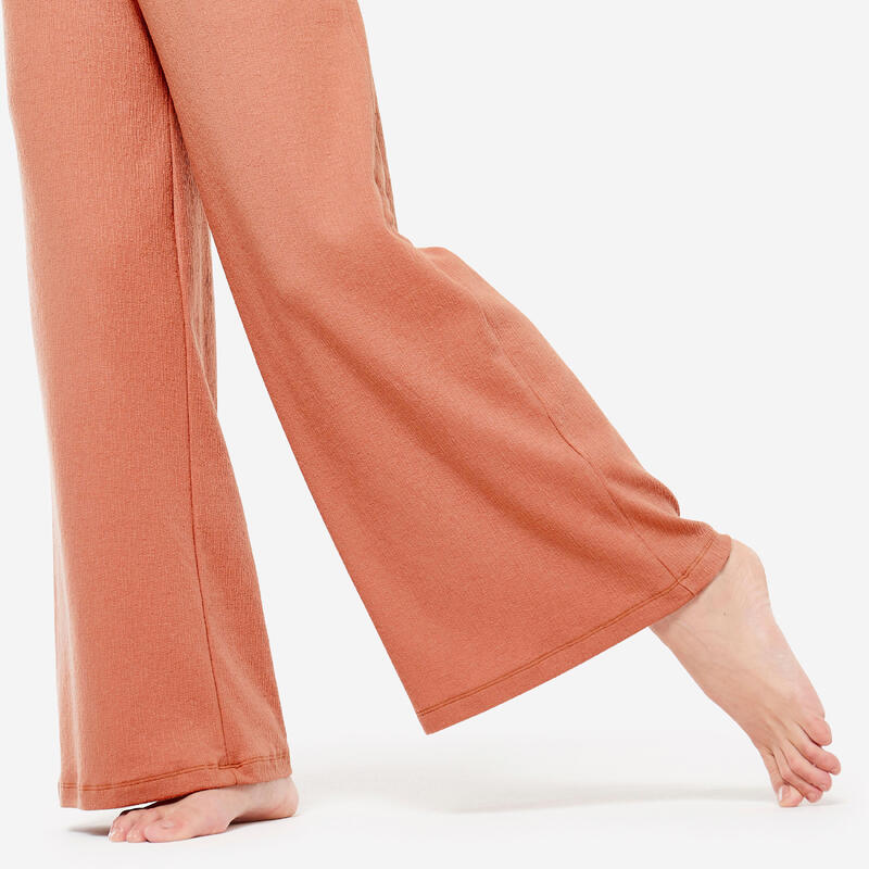 Pantalon yoga de retraite femme, marron sépia