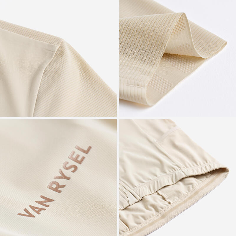 Maillot Vélo Route manches courtes été EDR ULTRA beige
