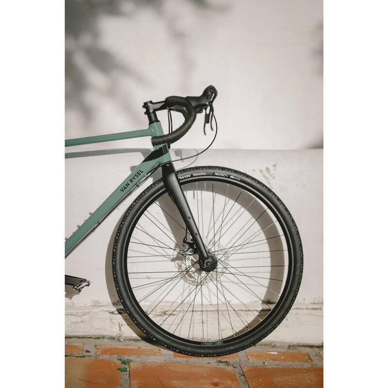 Vélo gravel Microshift Acolyte 1x8v, GRVL AF DISCOVER vert