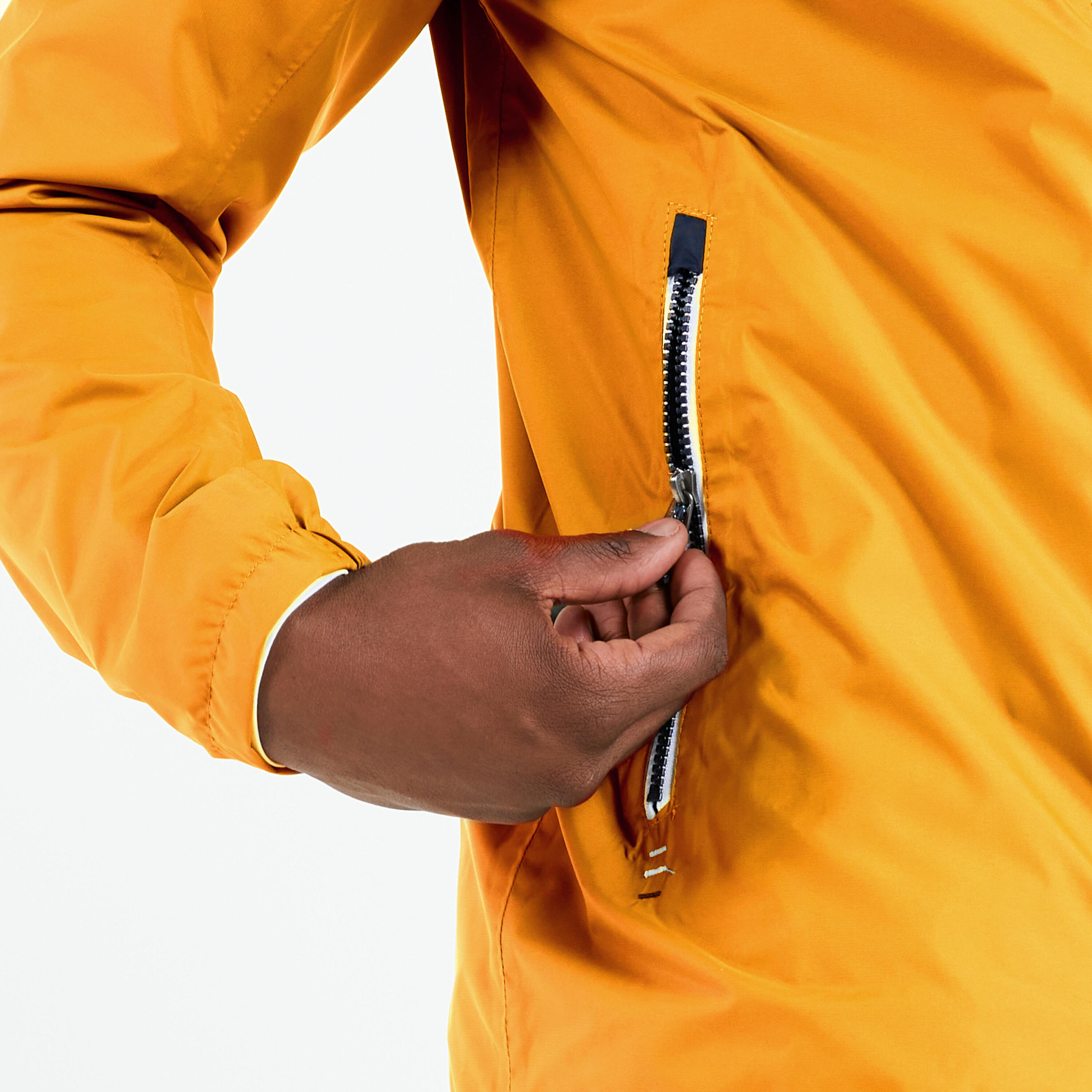 Men’s sailing waterproof jacket - Sailing 100 ochre 4/4