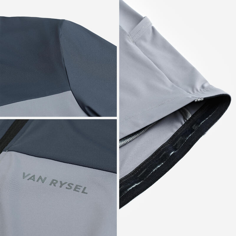 Maillot vélo route manches courtes été ajusté homme - EDR 2 gris