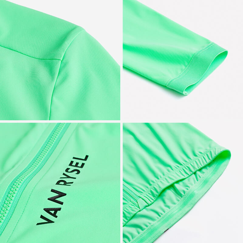 Maillot vélo route manches longues été unisex uvp RCR 2 vert