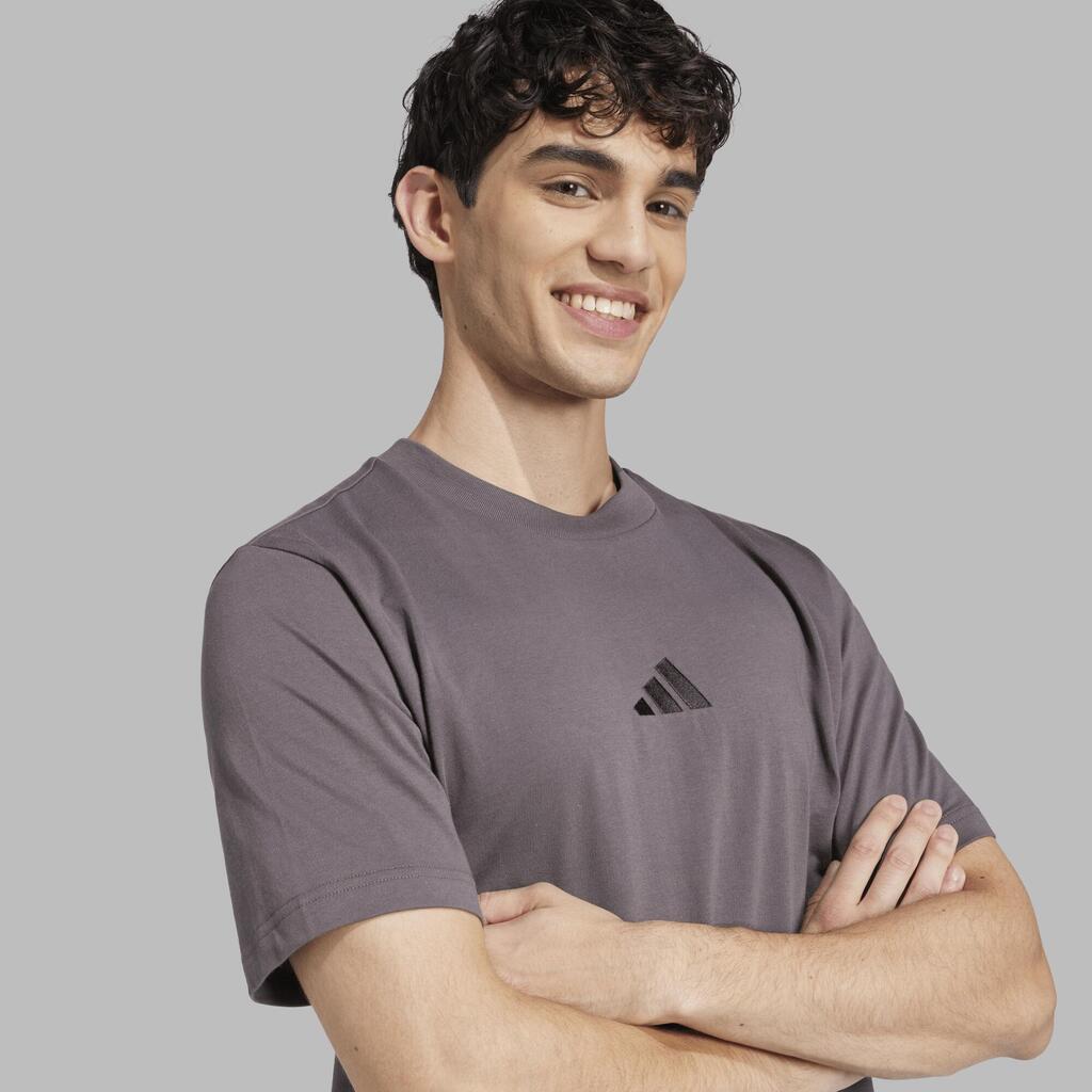 Siva moška majica s kratkimi rokavi za fitnes