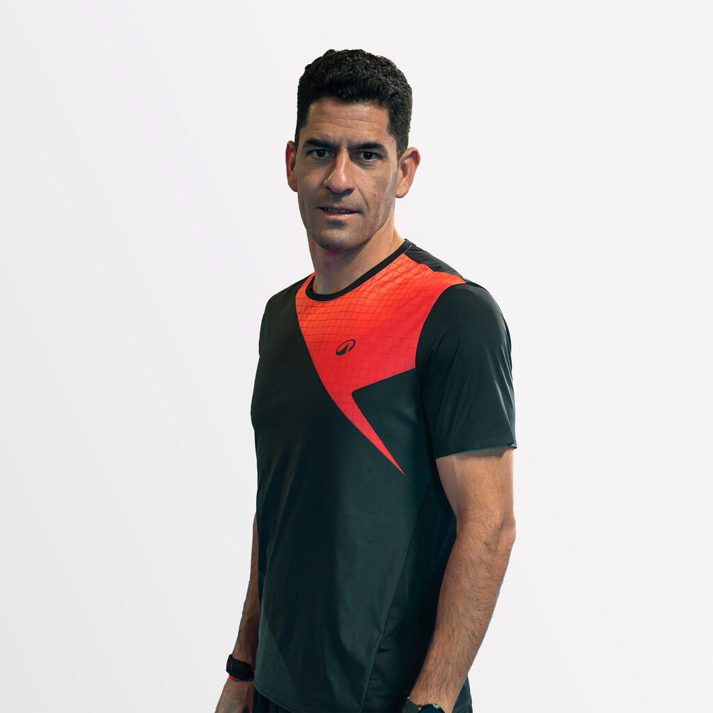 Crvena muška majica kratkih rukava za padel KUIKMA PTS PRO MAXI SANCHEZ