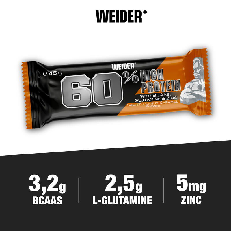 Pack x 3 Barres de protéine 60% caramel beurre de cacahuète