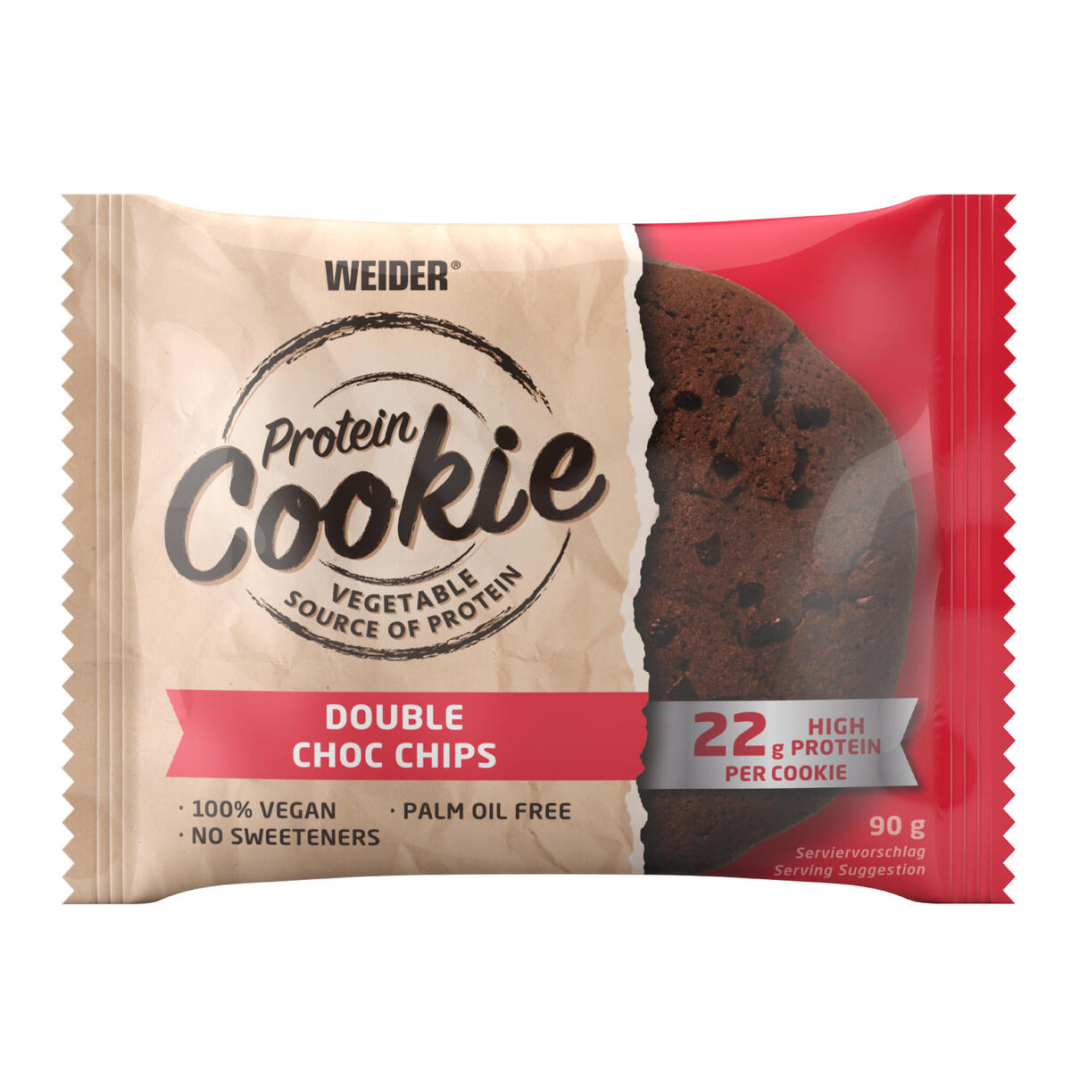 Cookie protéiné double choc chips 100% vegan 90g