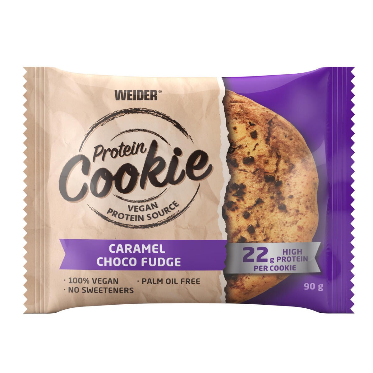 Cookie protéiné caramel chocolat 100% vegan 90g