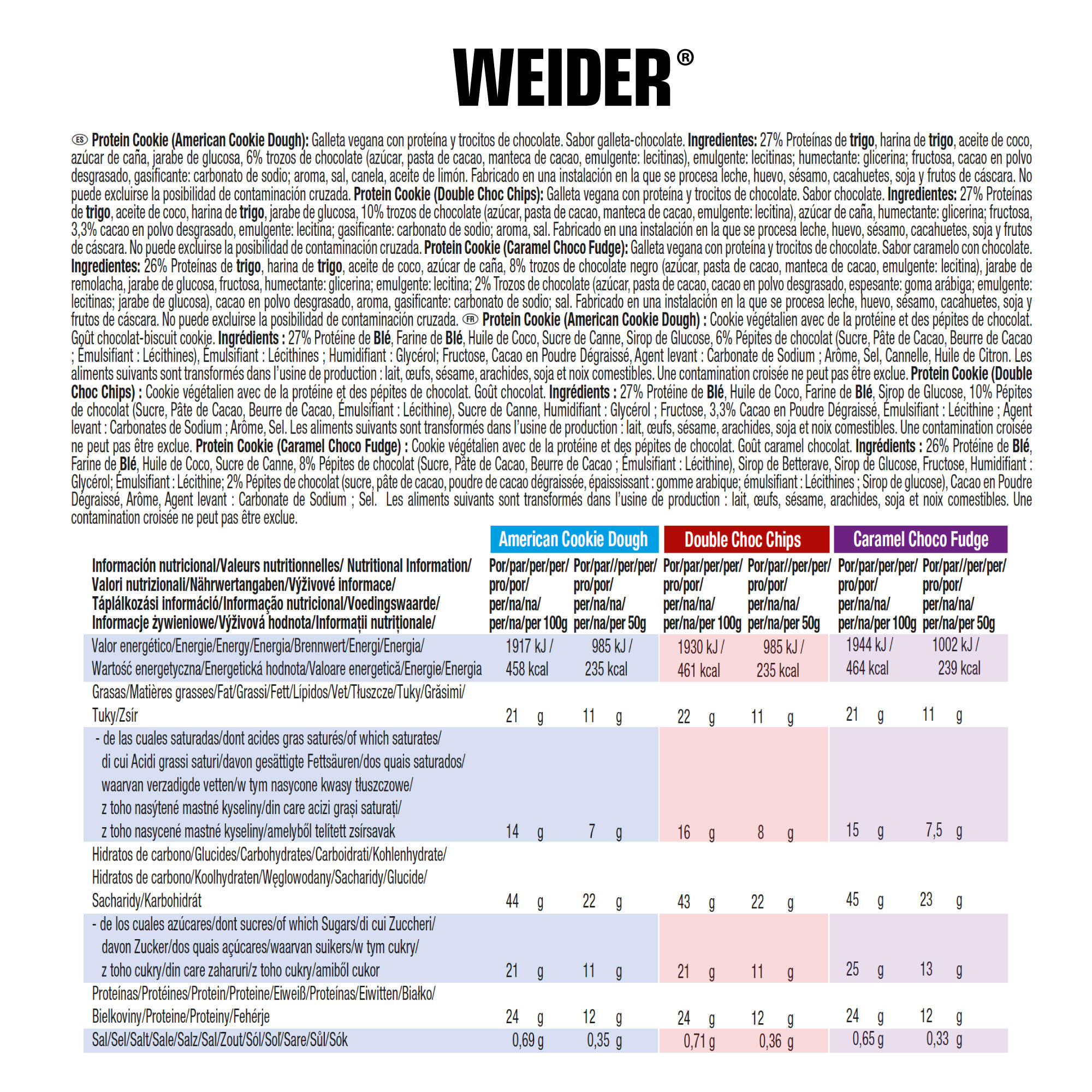 Weider Cookie Mix 3x50grs 4/4