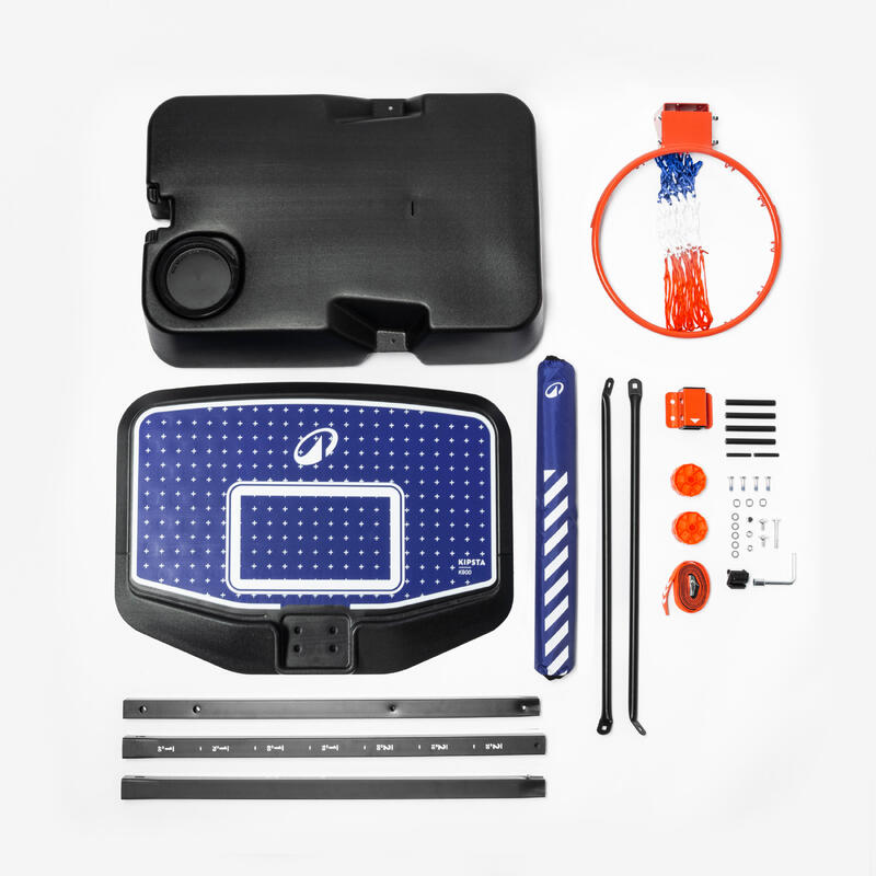 Tabela Basquetebol Pé Regulável Dunk Criança 1,60 m - 2,20 m K900 V2 Azul Preto