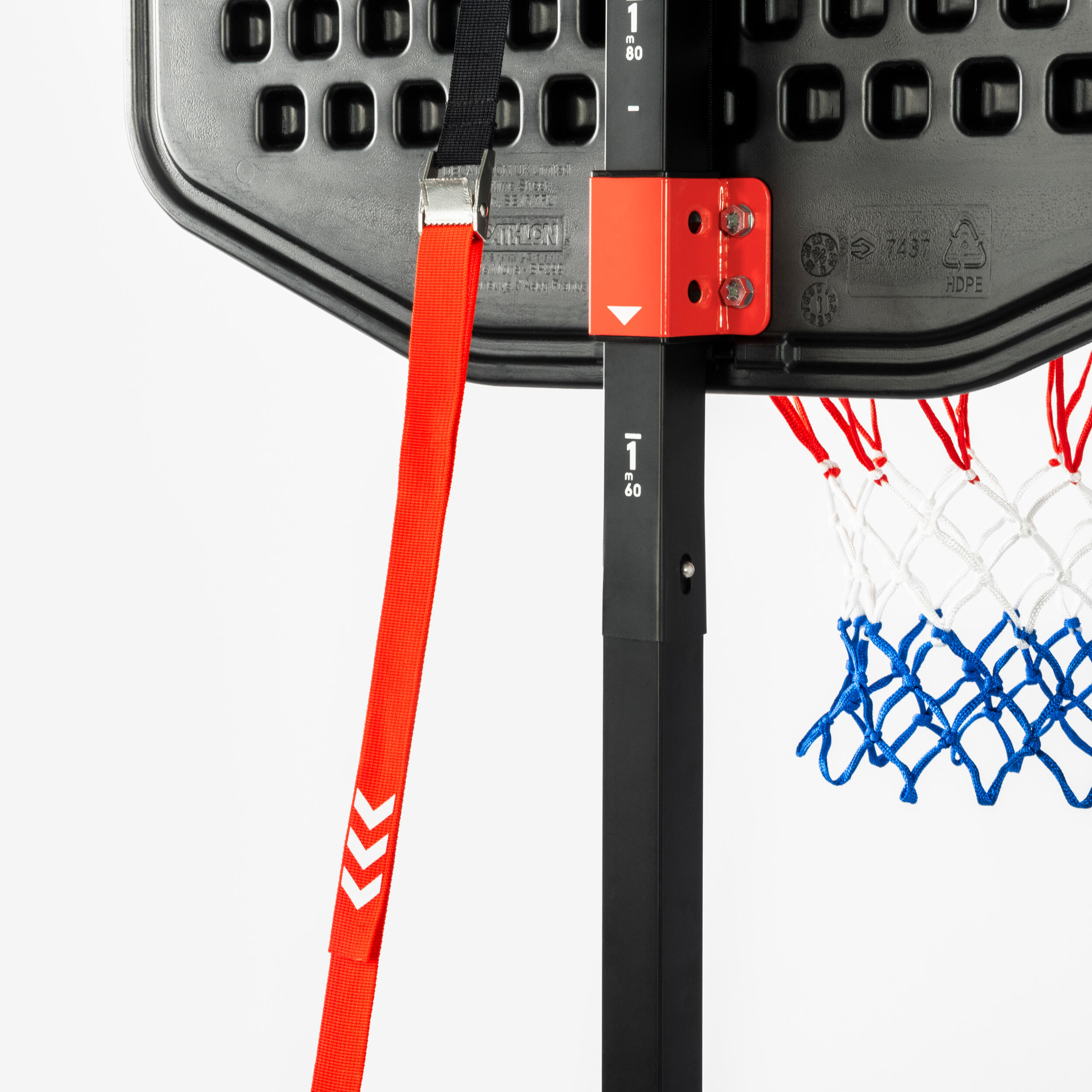 Kids' Basketball Adjustable (1.6m-2.2m) Freestanding Basket K900 V2 - Blue/Black 8/10