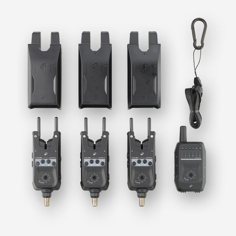 Coffret pêche de la carpe Xtrem 900 3 détecteurs de touche + centrale