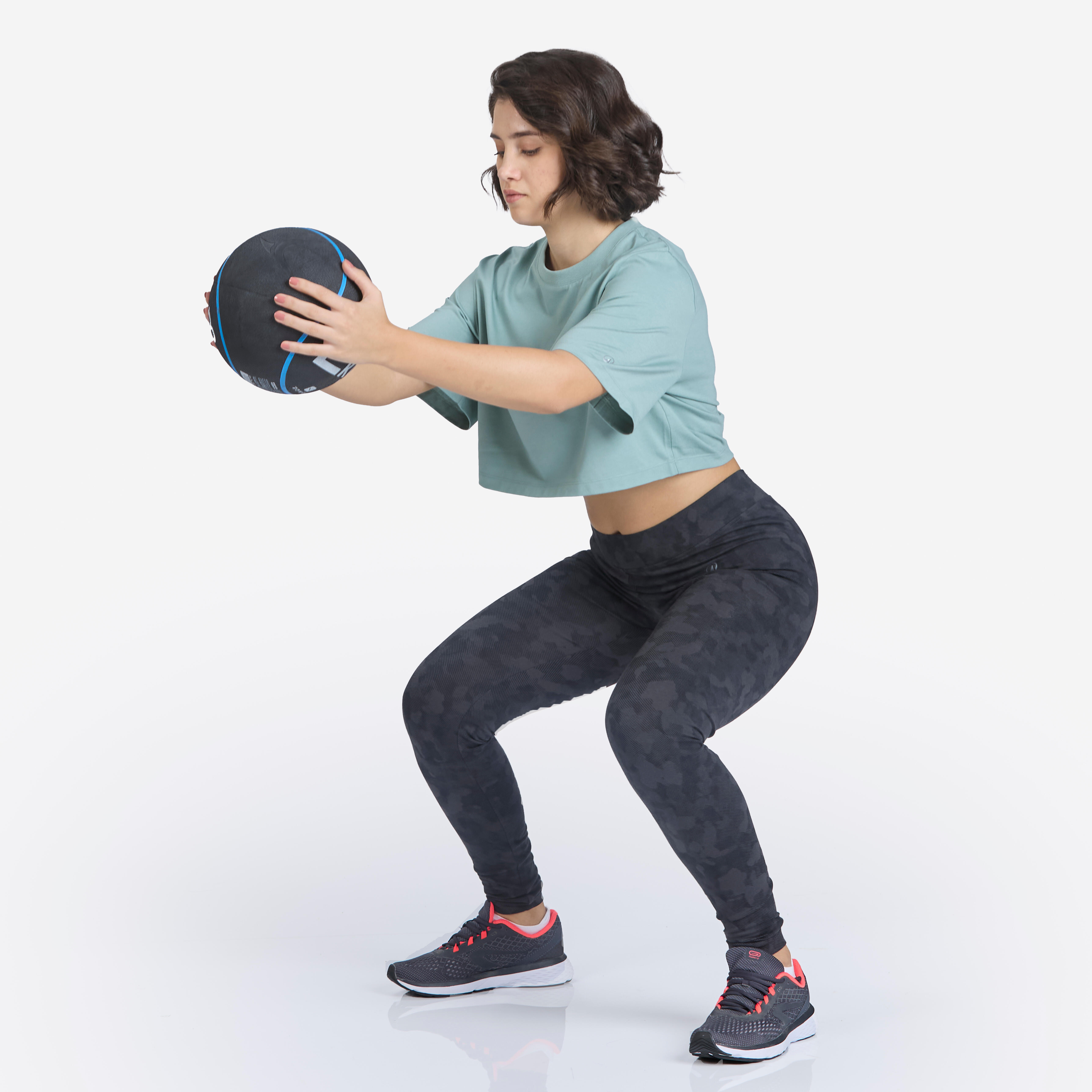 Women's Fitness Cotton Leggings 500 - Dark Grey